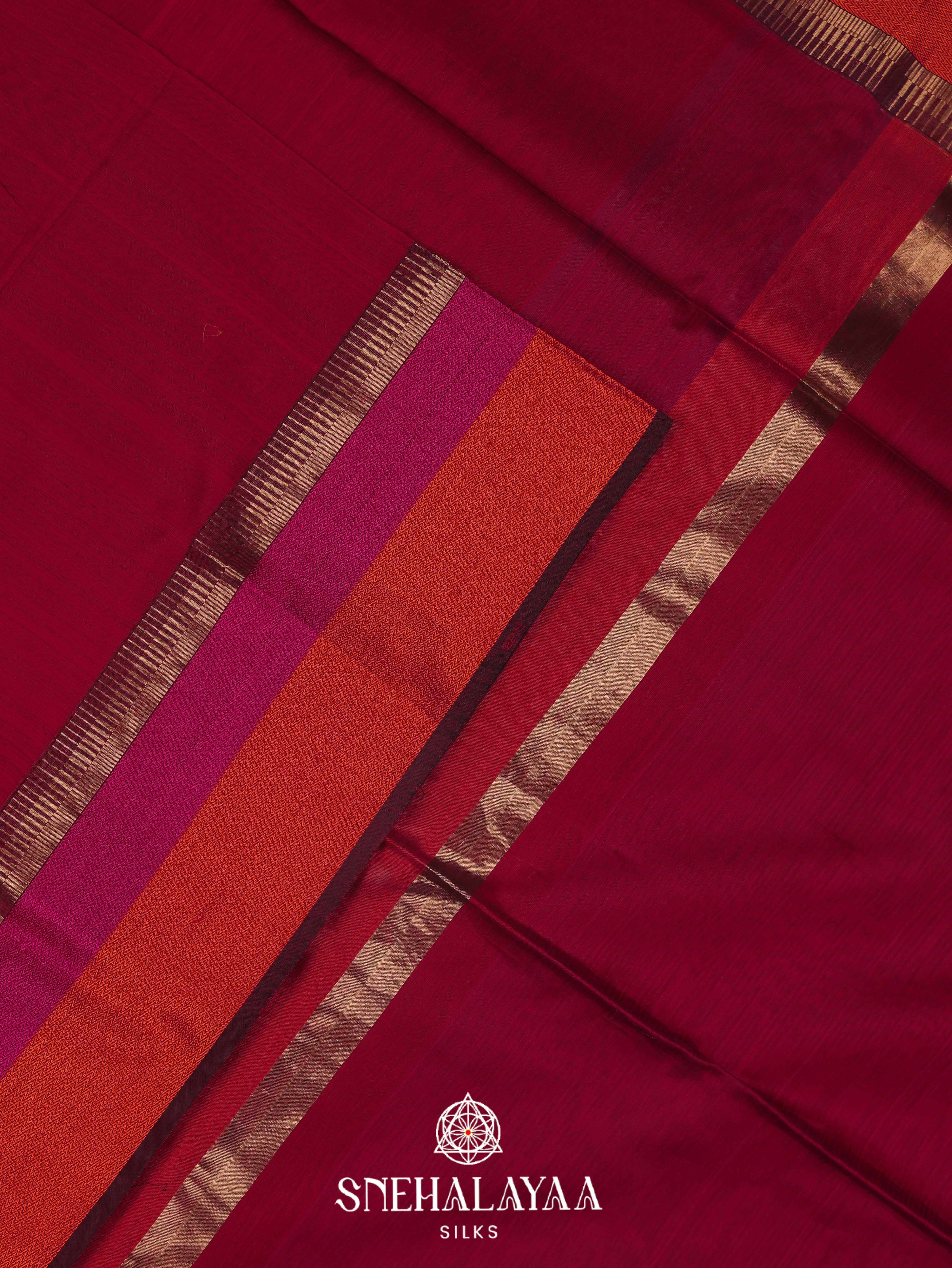 Rani Pink Maheshwari Silk Cotton Saree