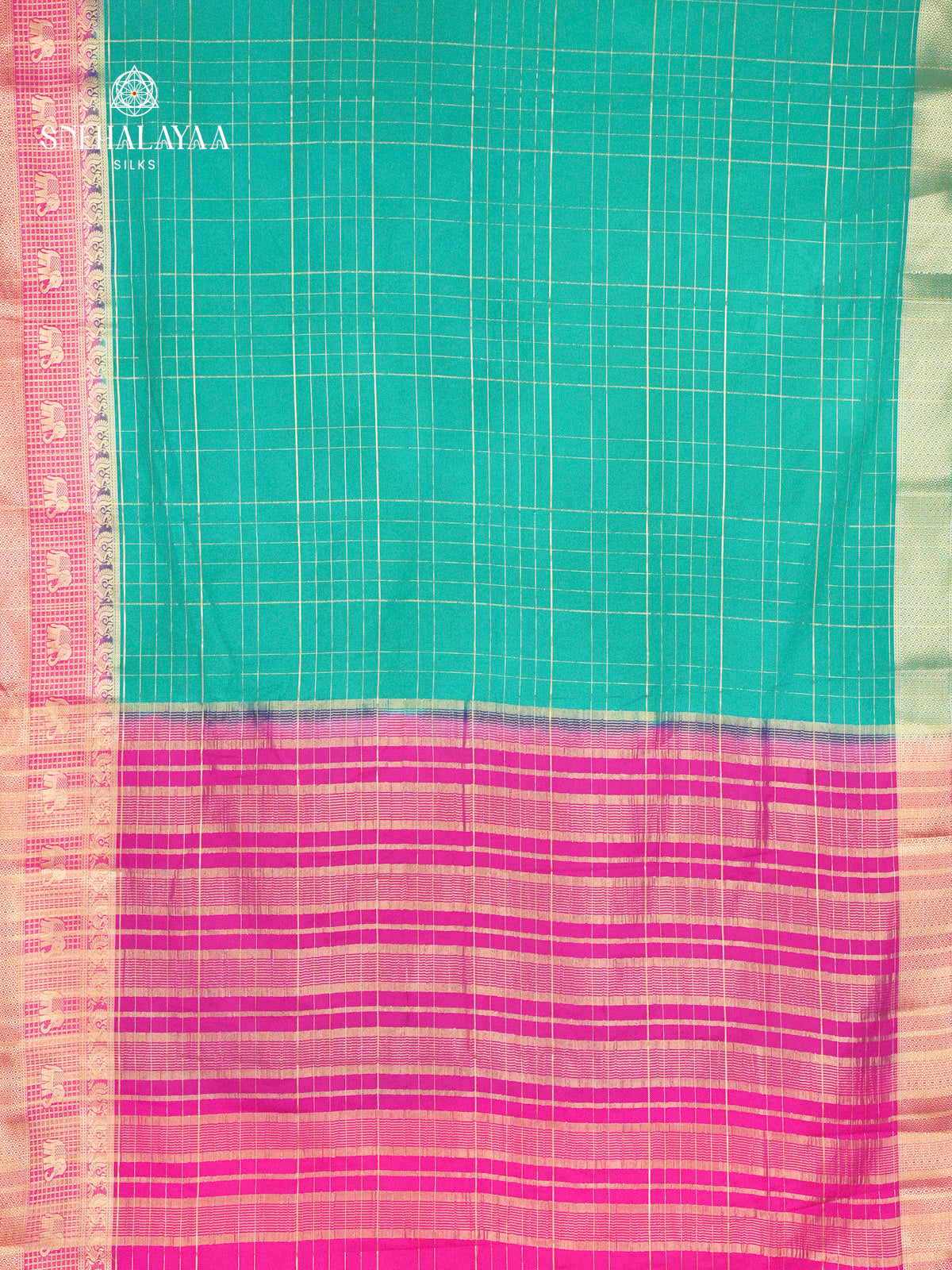 Teal Green Mysore Silk Saree