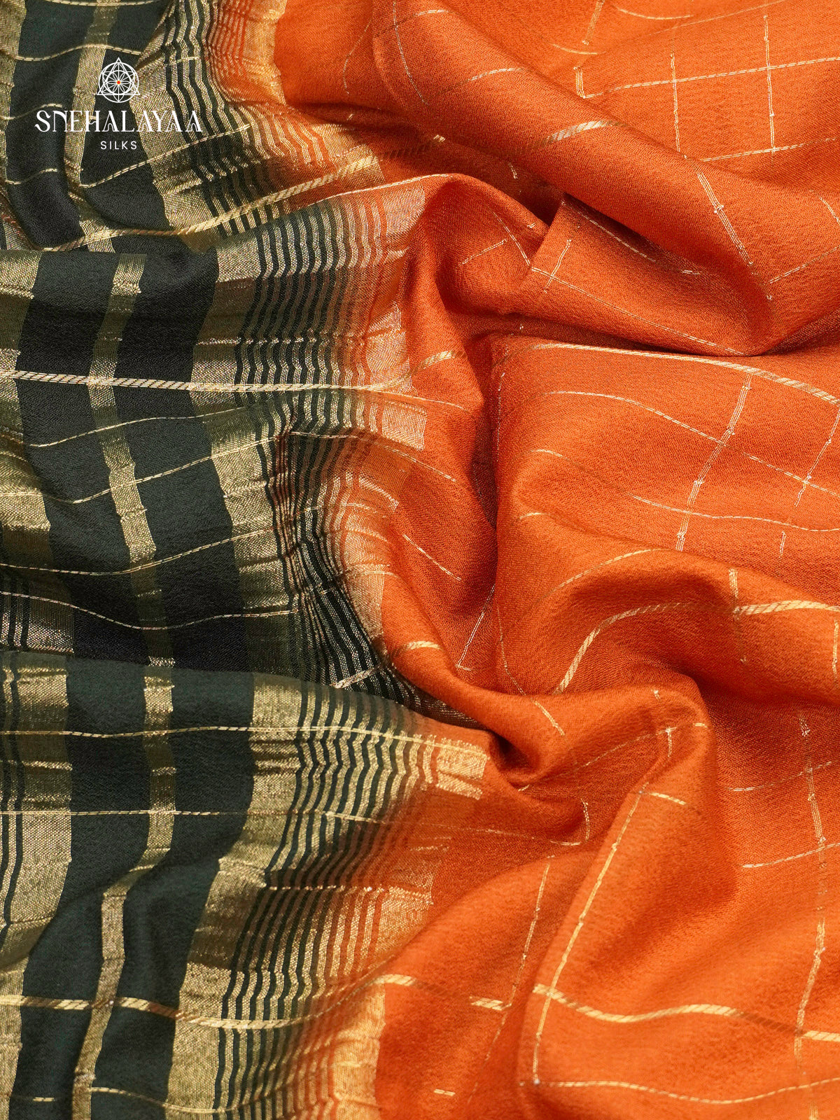 Orange Mysore Silk Saree