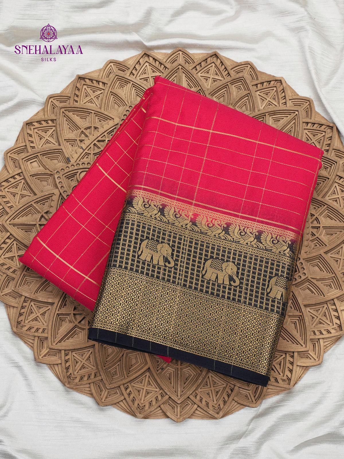 Red Mysore Silk Saree