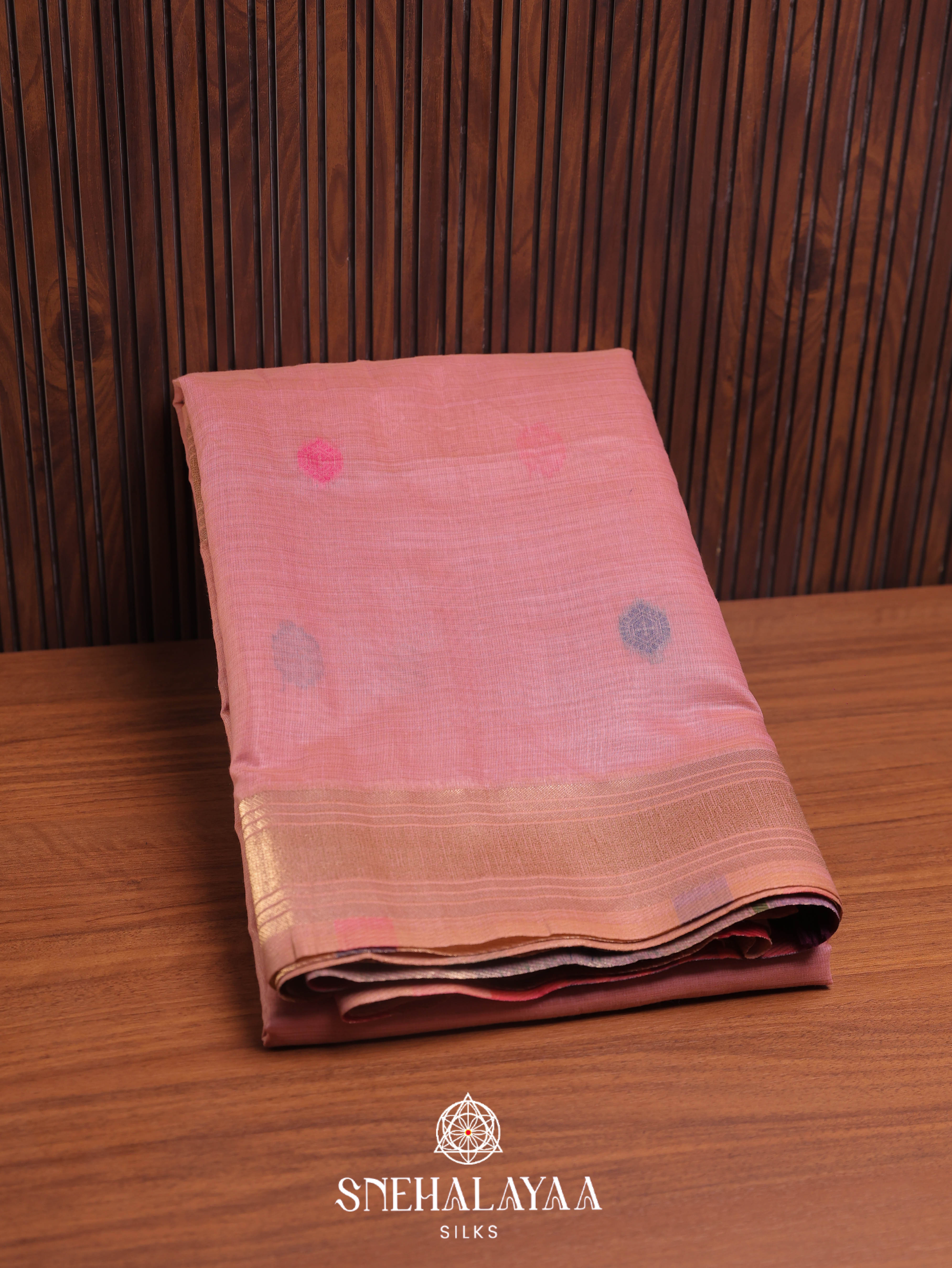 Pink Munga Cotton Saree