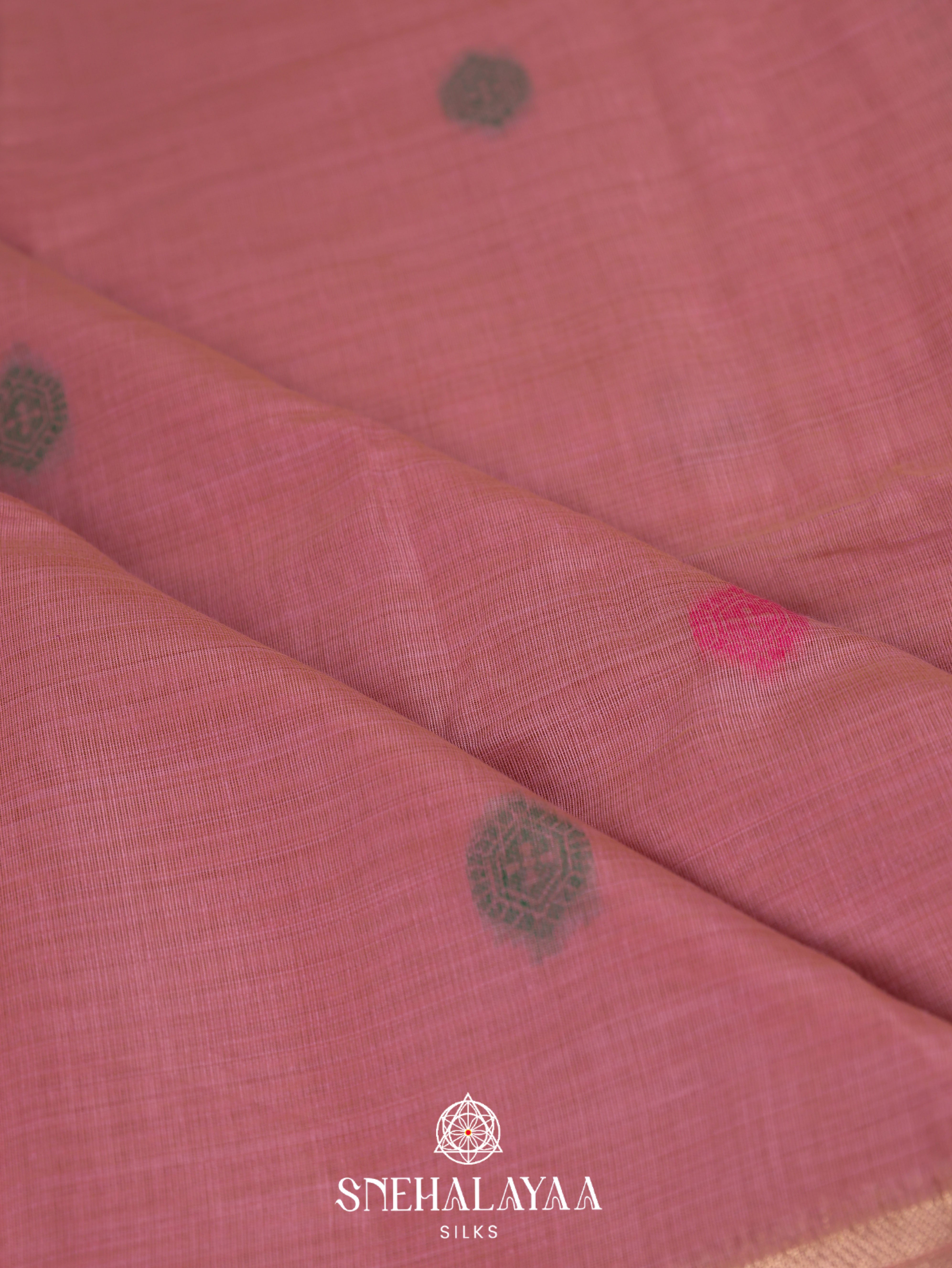Pink Munga Cotton Saree