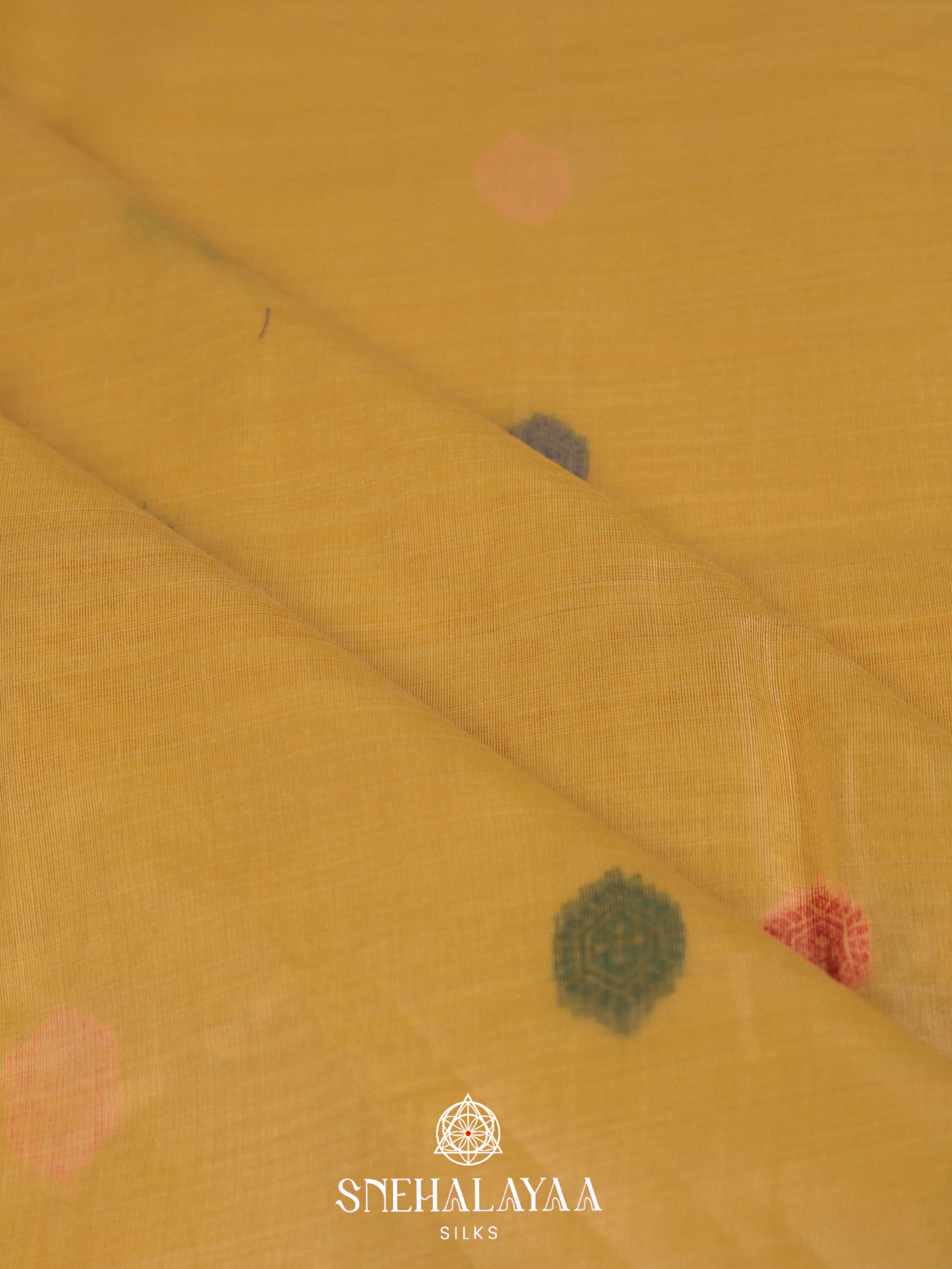 Yellow  Munga Cotton Saree