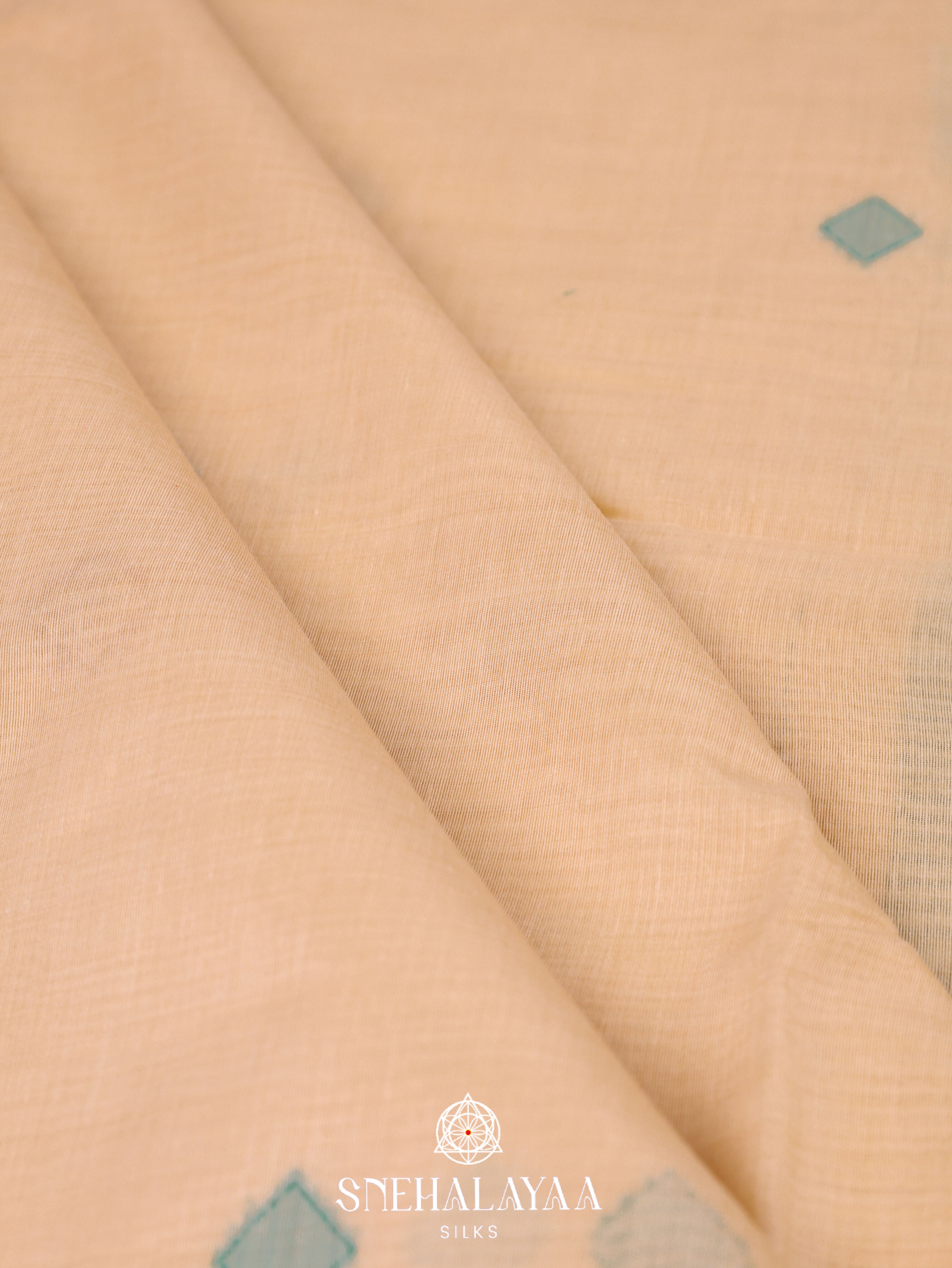 Soft Beige Munga Cotton Saree