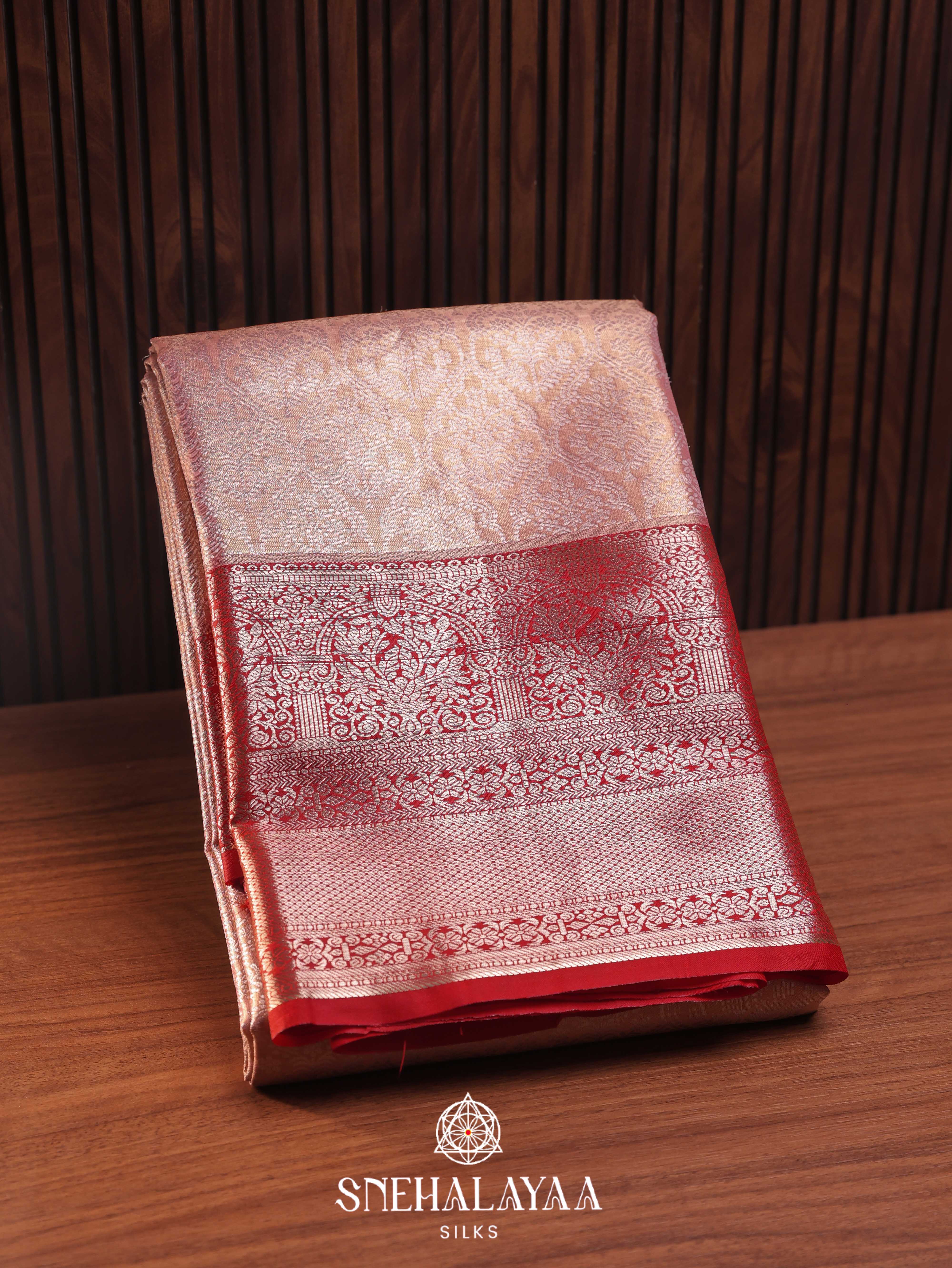 Baby Pink Art Silk Saree