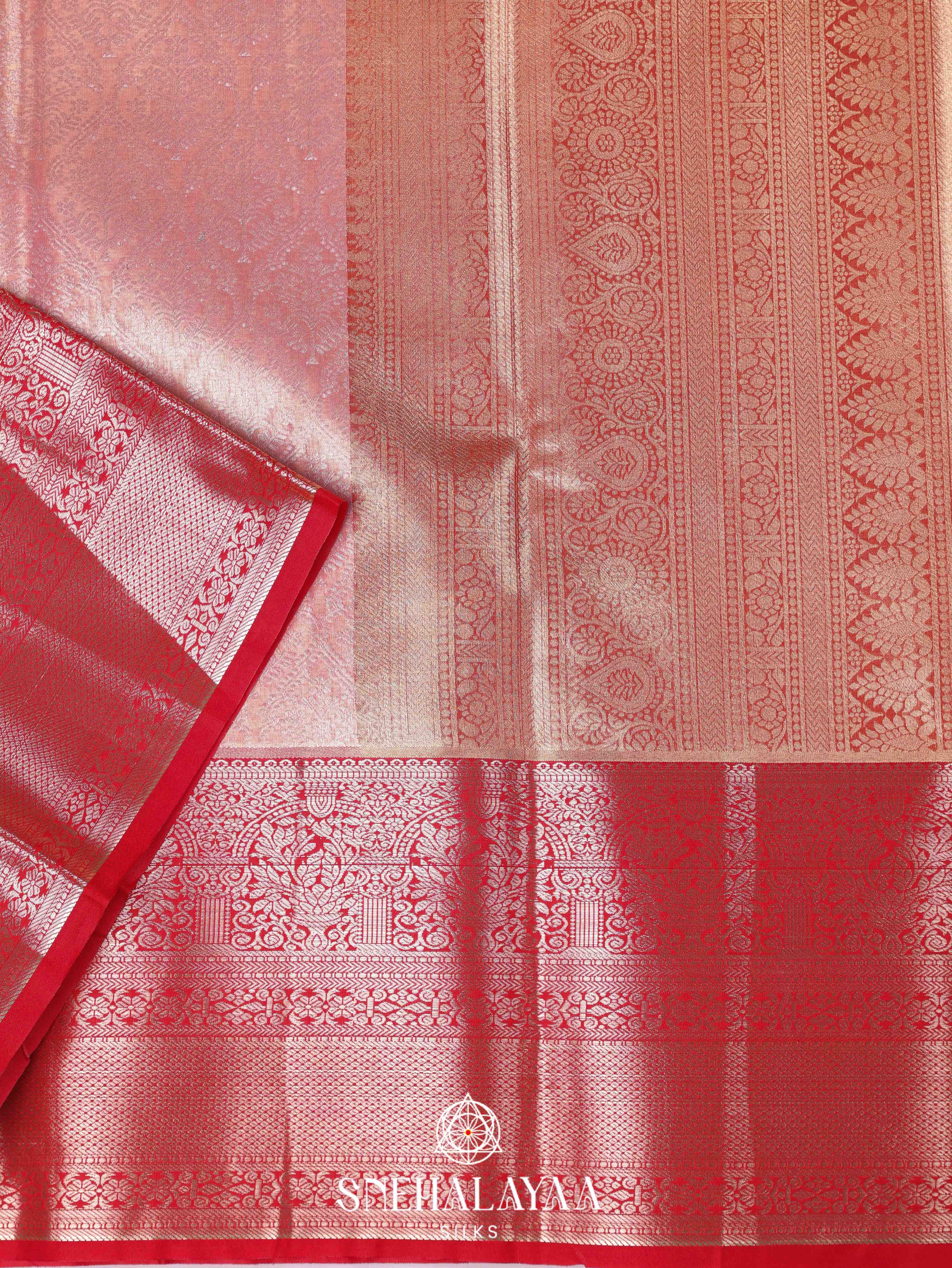 Baby Pink Art Silk Saree