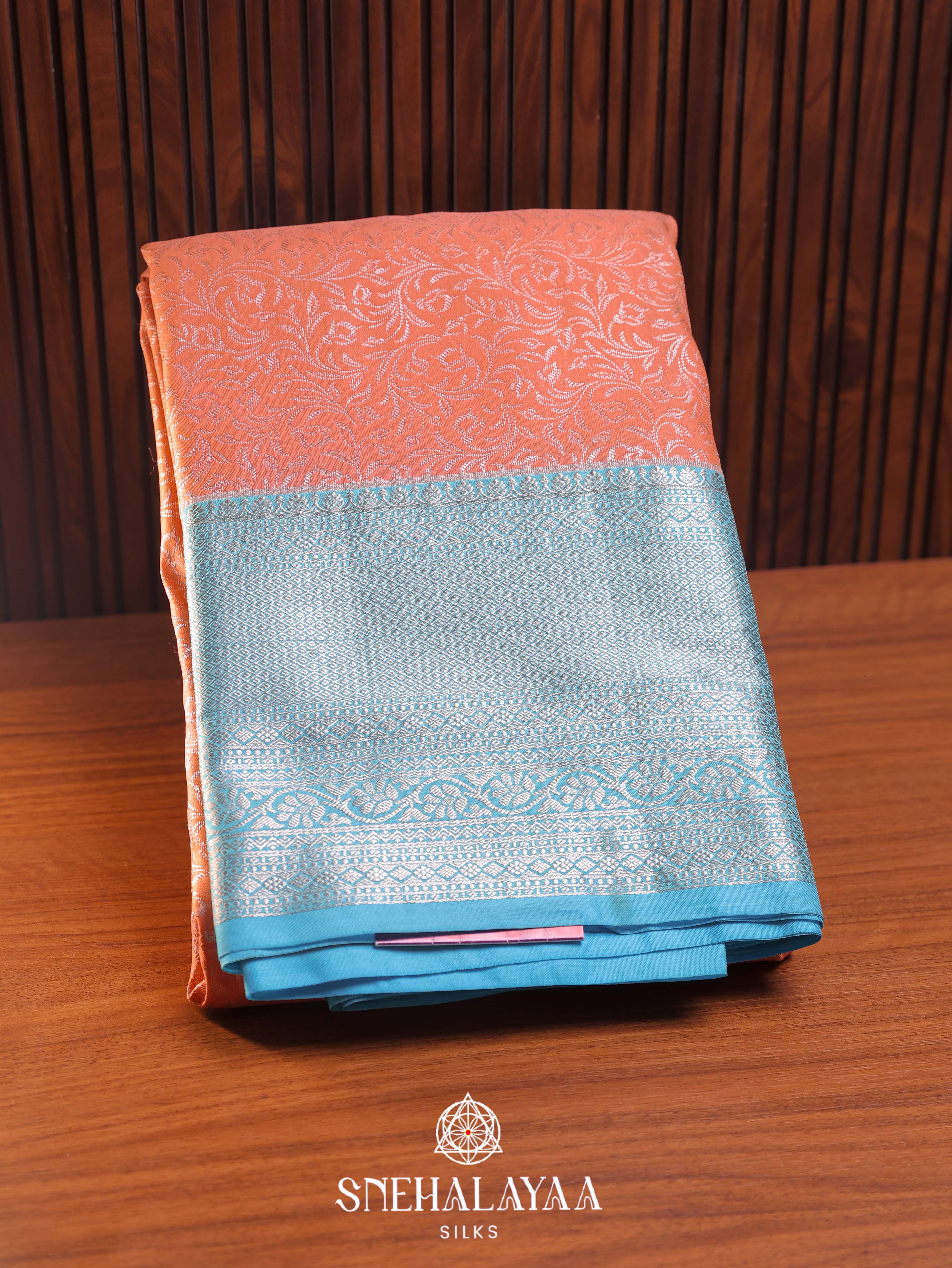 Peach Art Silk Saree
