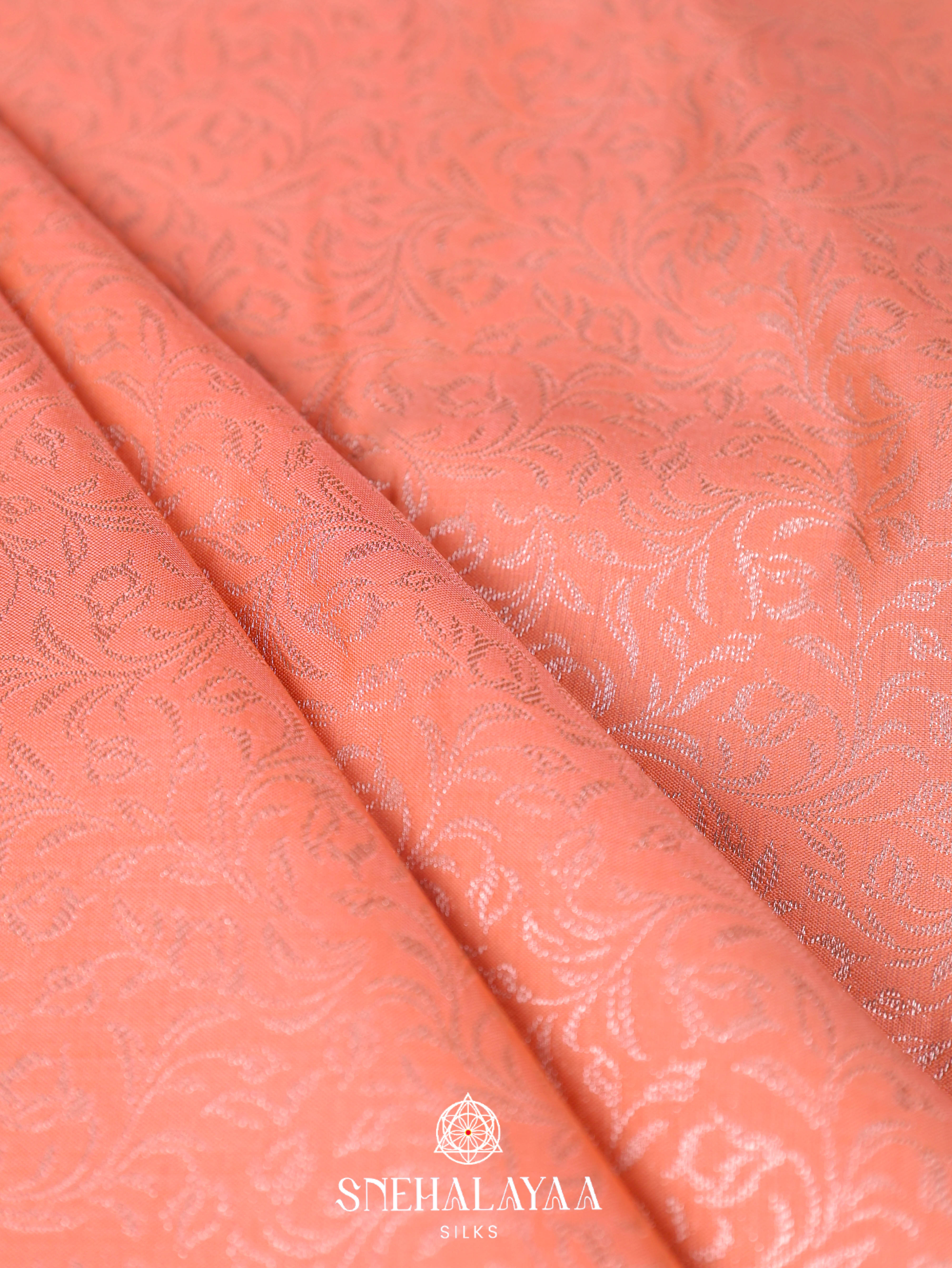 Peach Art Silk Saree