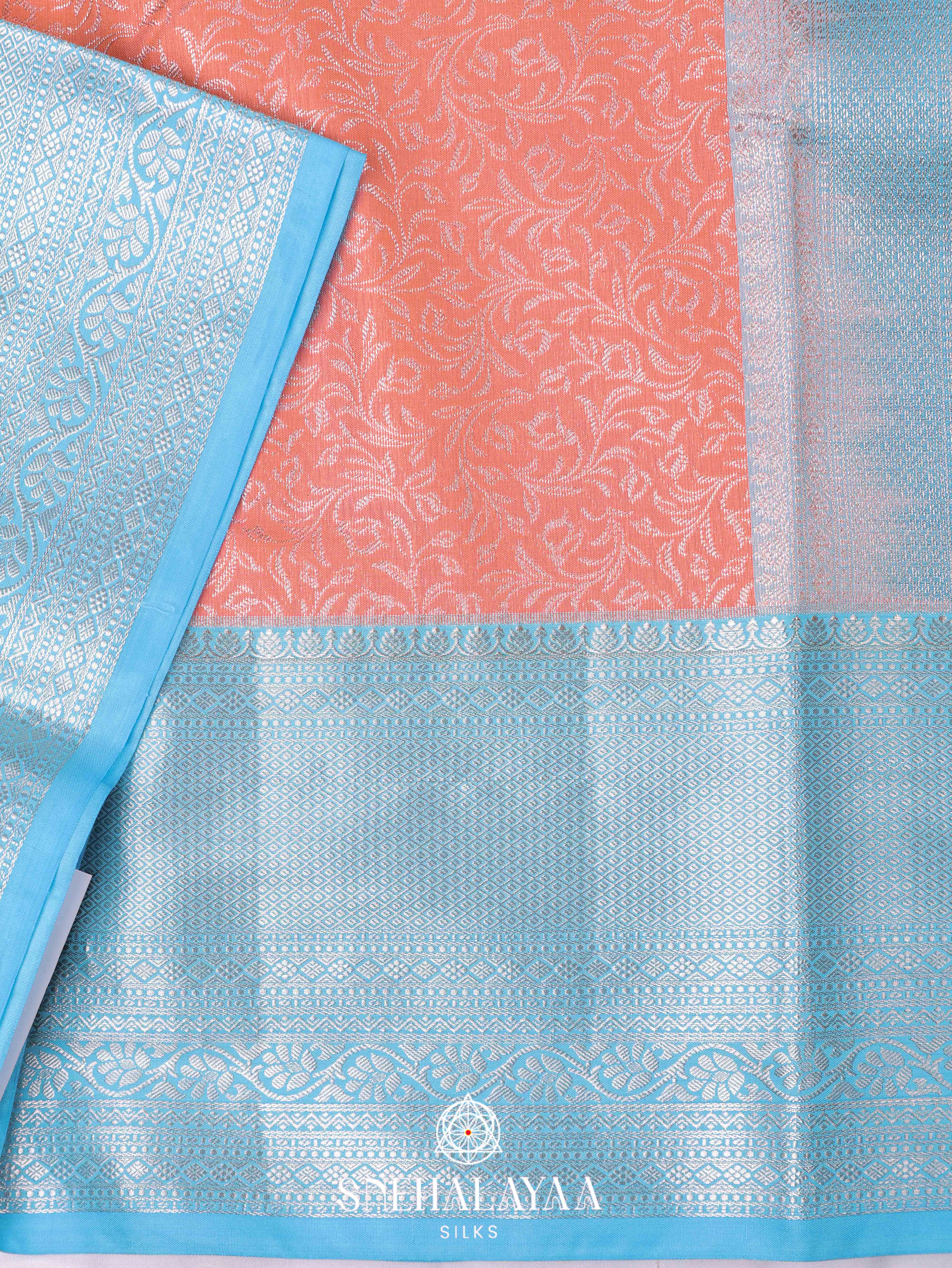 Peach Art Silk Saree