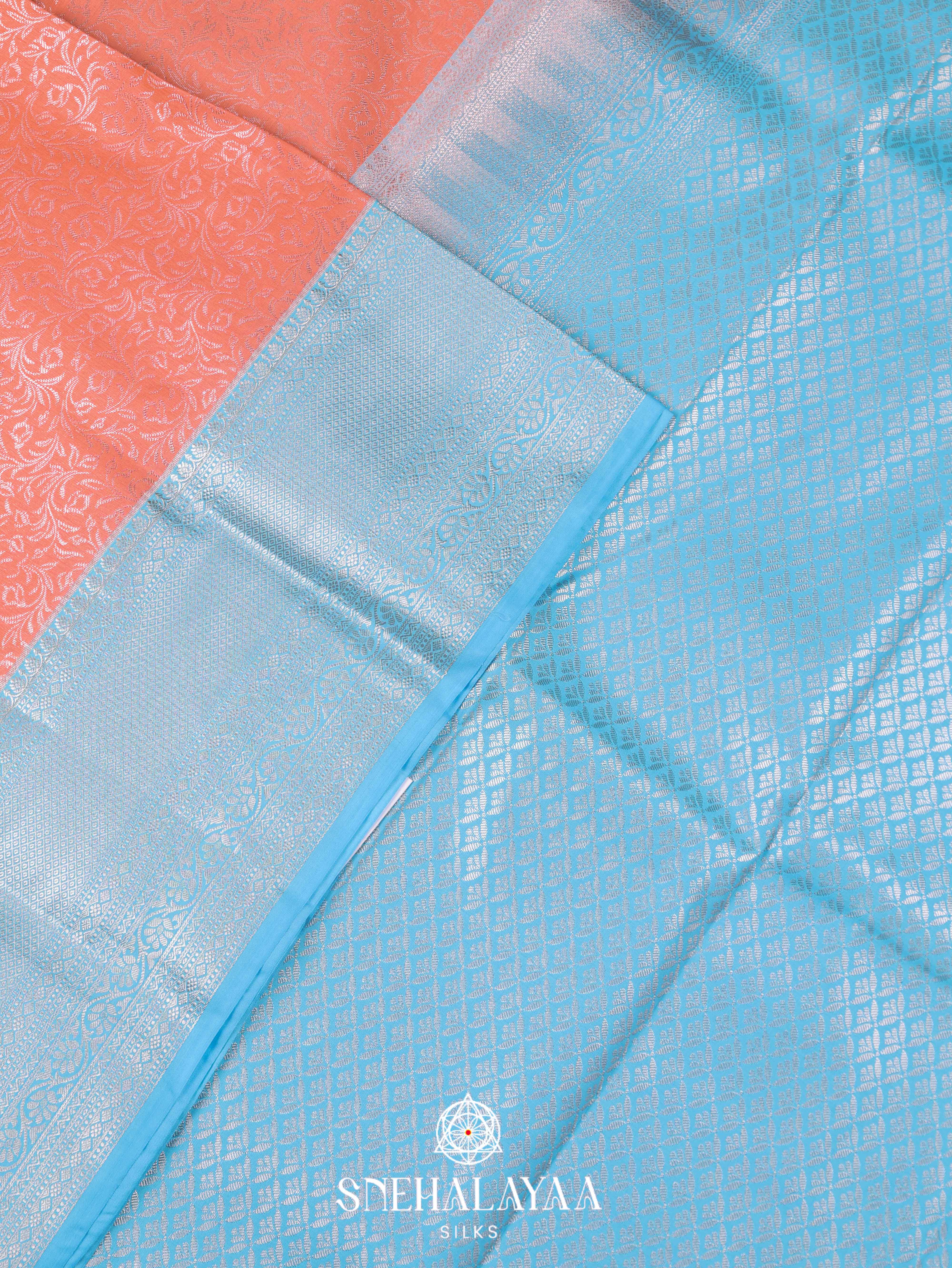 Peach Art Silk Saree