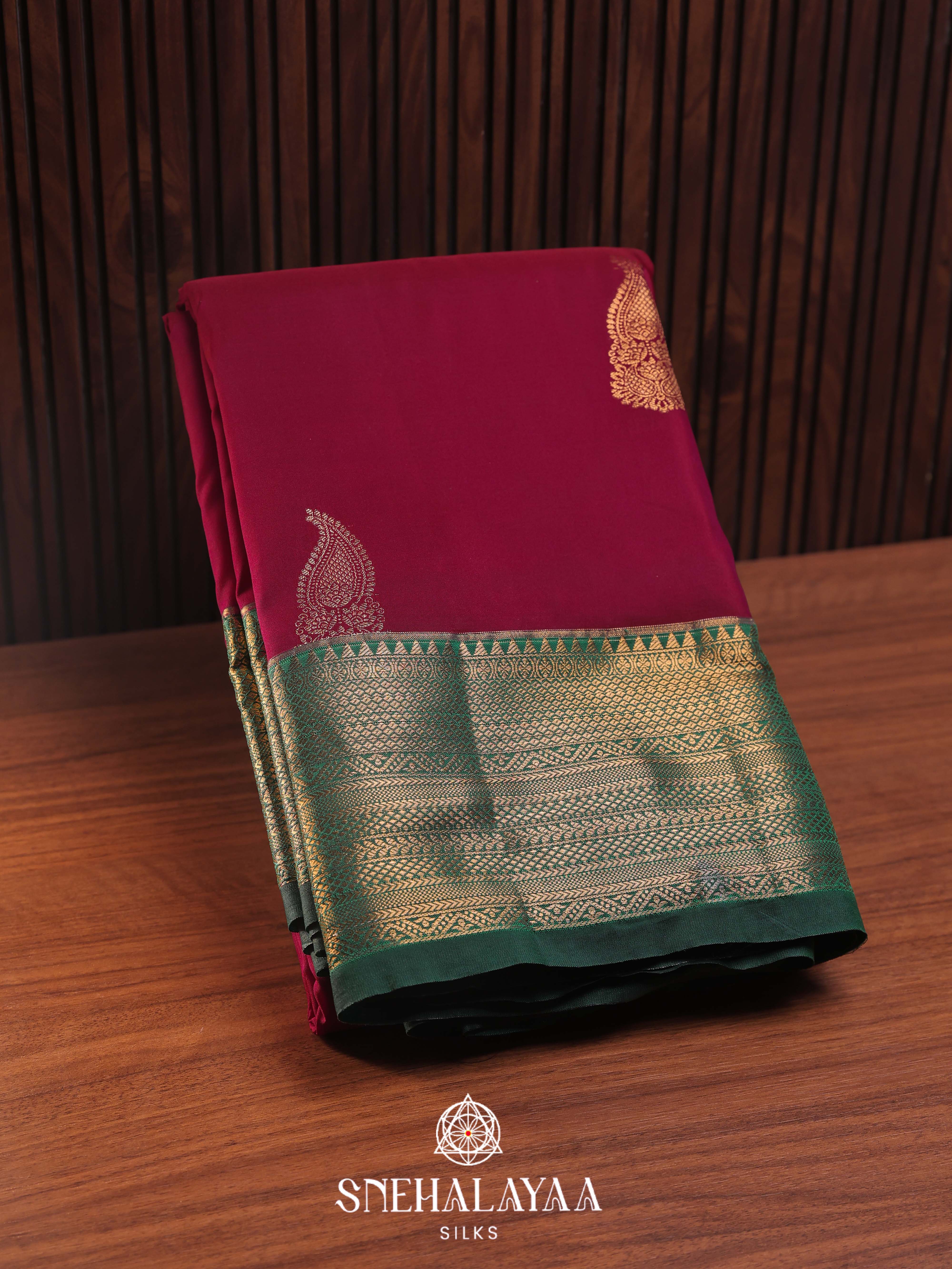 Maroon Art Silk Saree