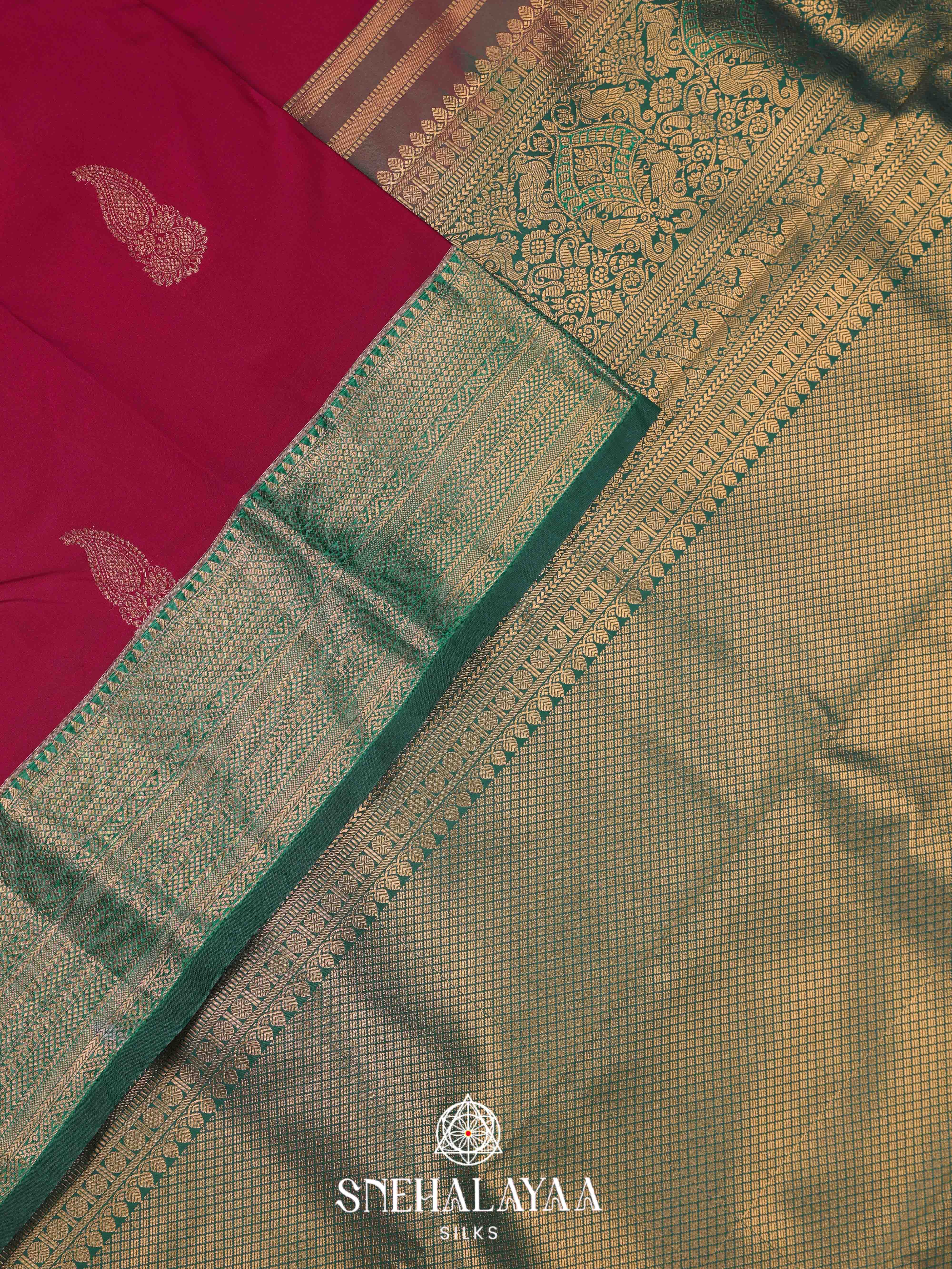 Maroon Art Silk Saree