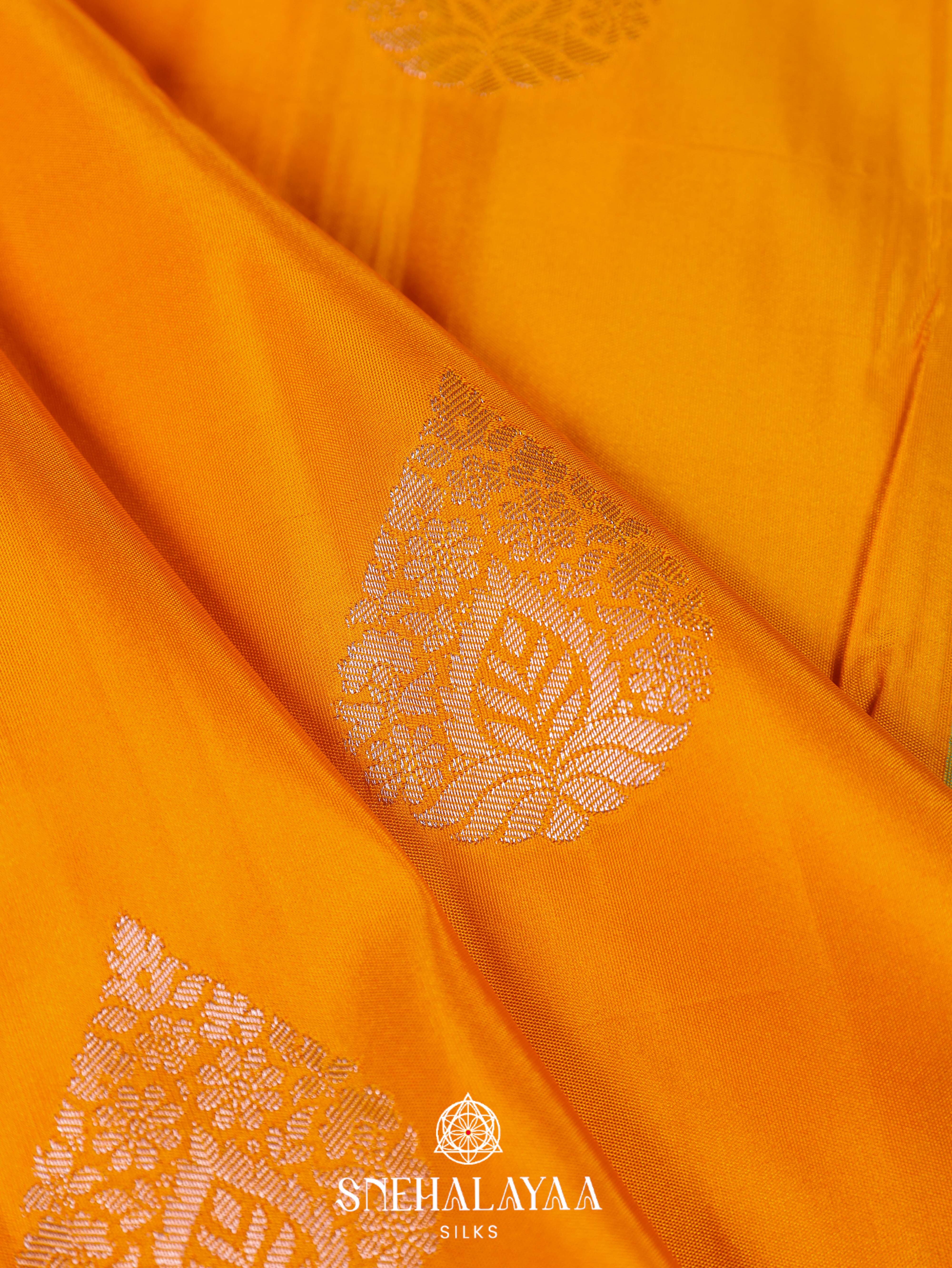 Mango Yellow Art Silk Saree