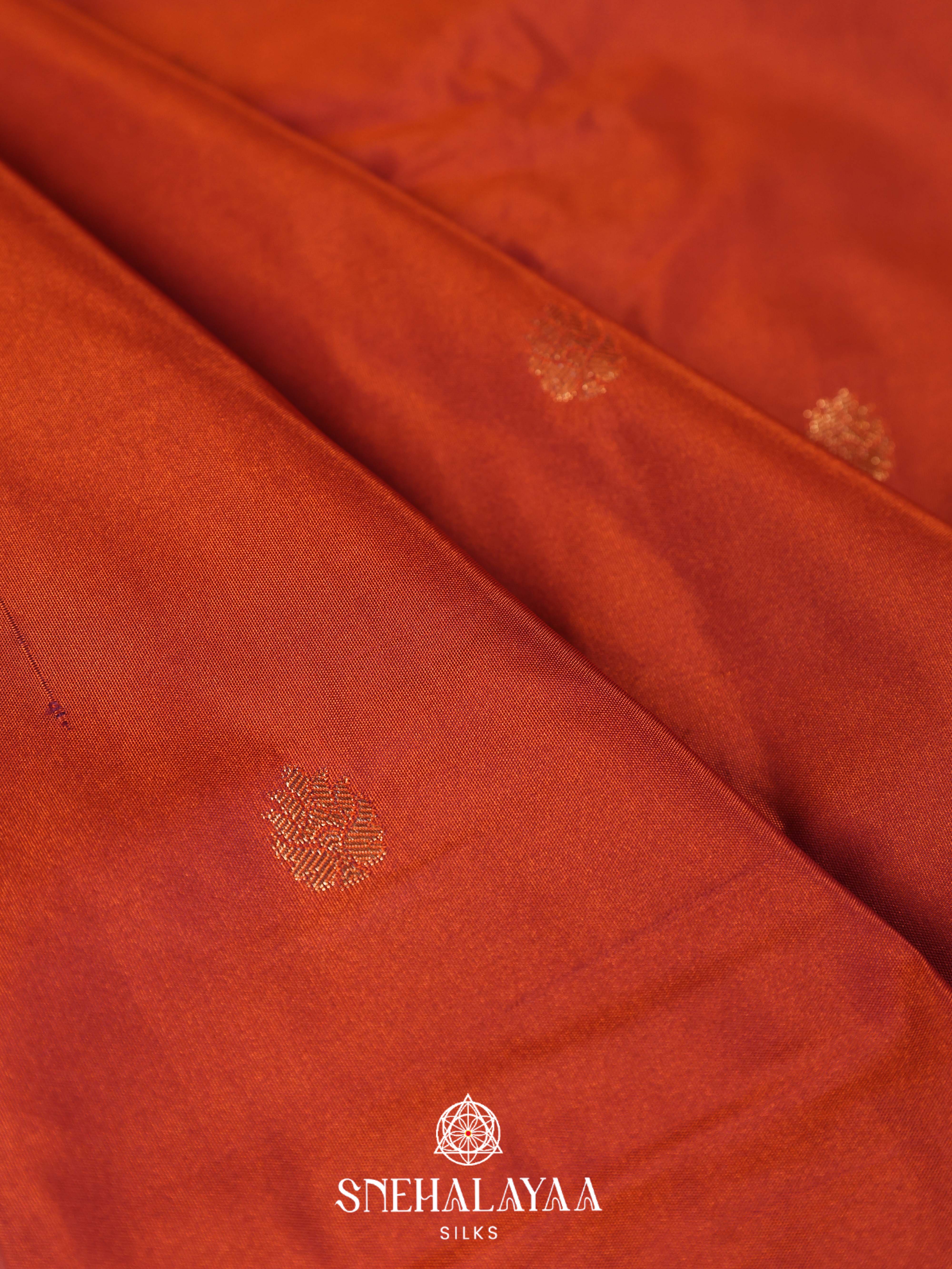 Orange Art Silk Saree