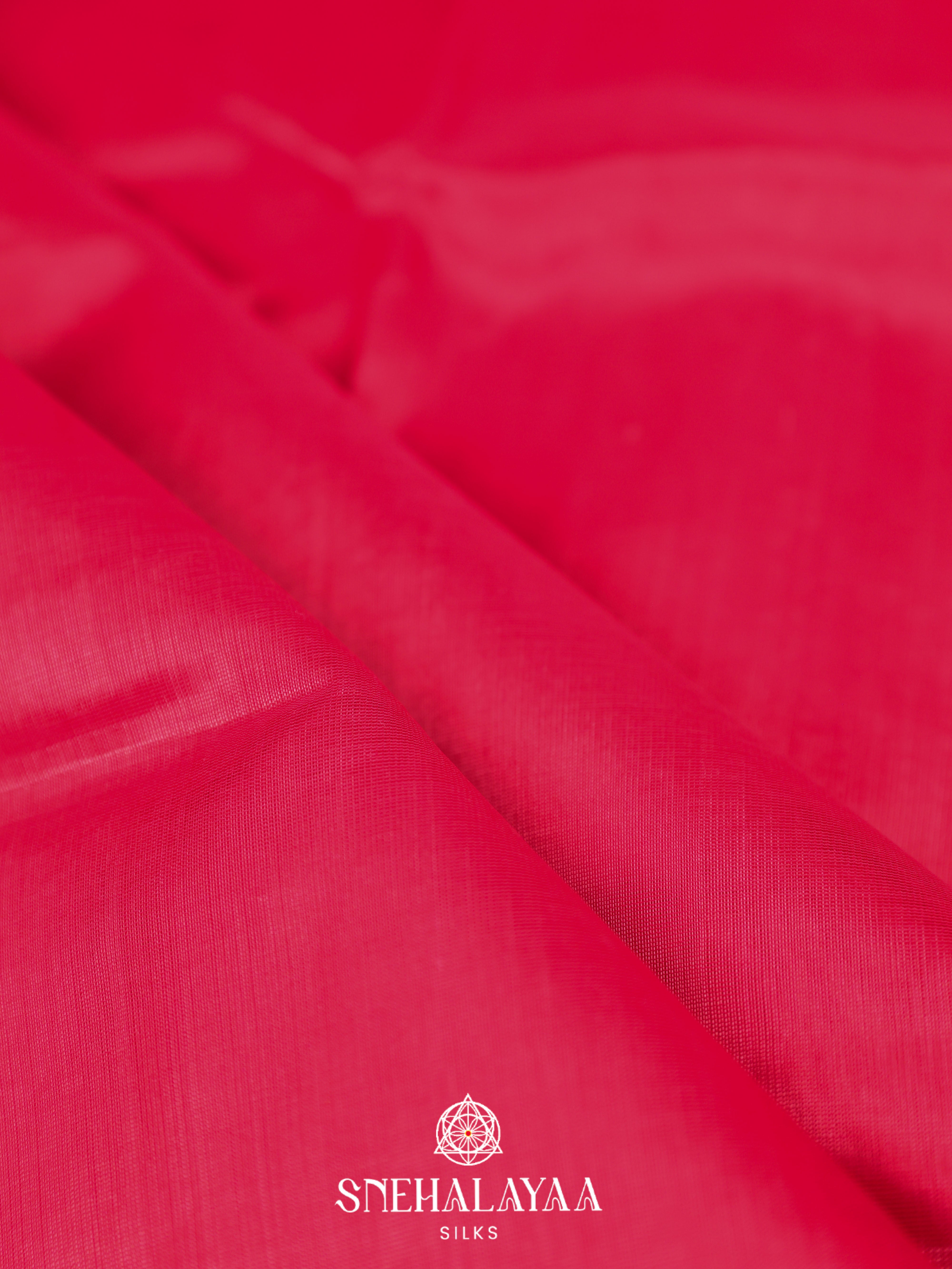 Ruby Red Silk Cotton Saree