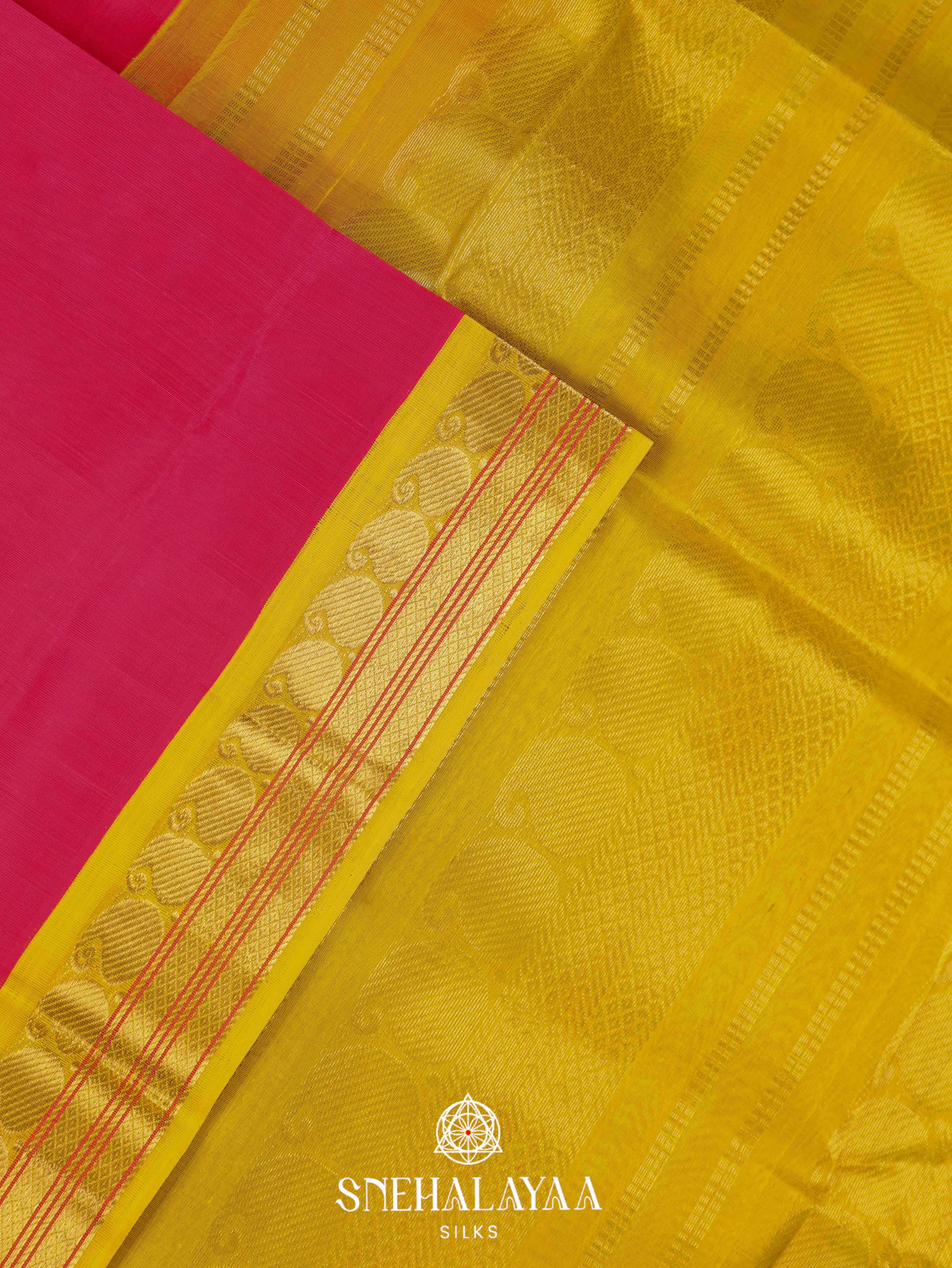 Ruby Red Silk Cotton Saree