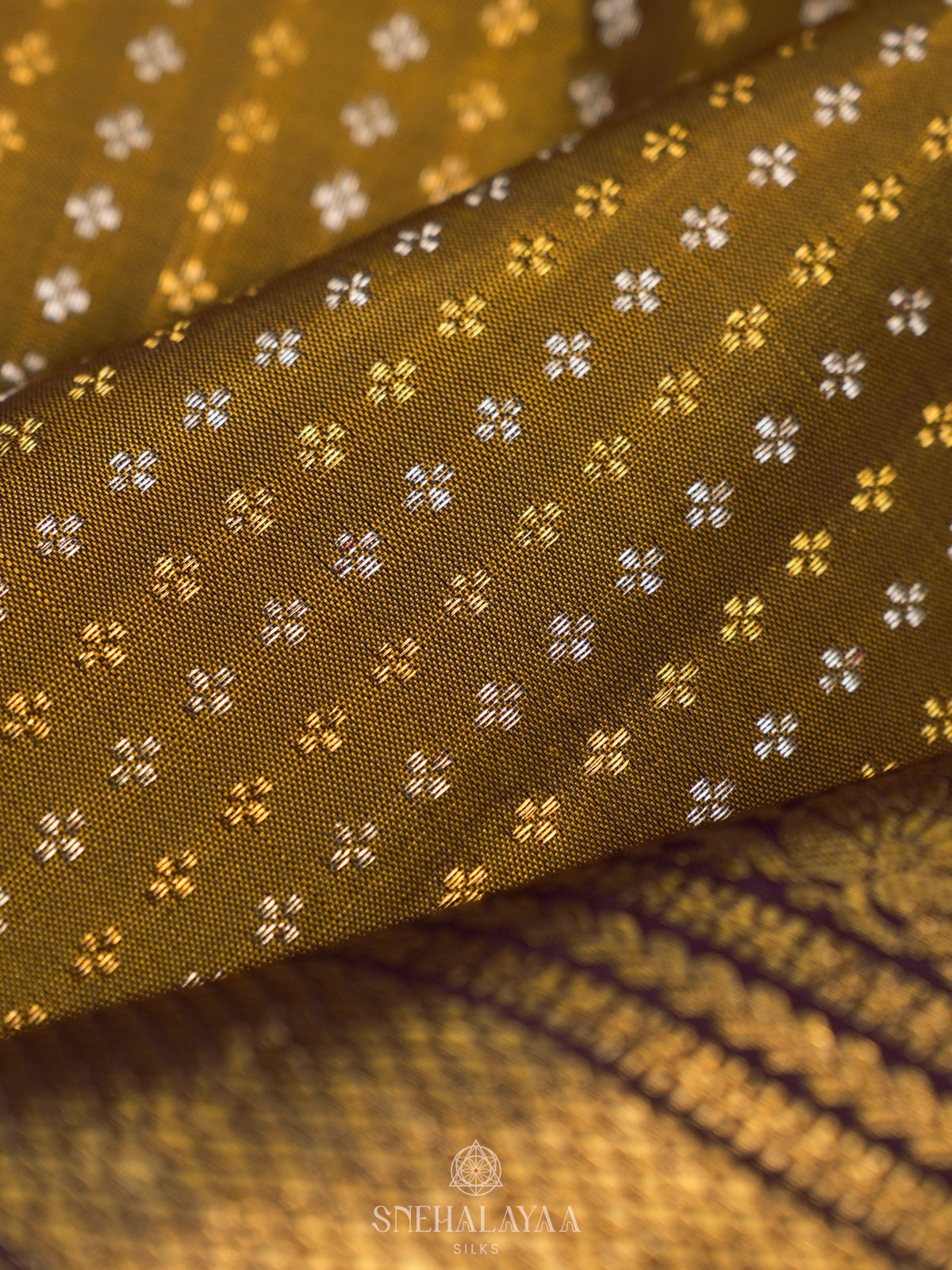 Mustard Yellow Kanjivaram Silk Saree