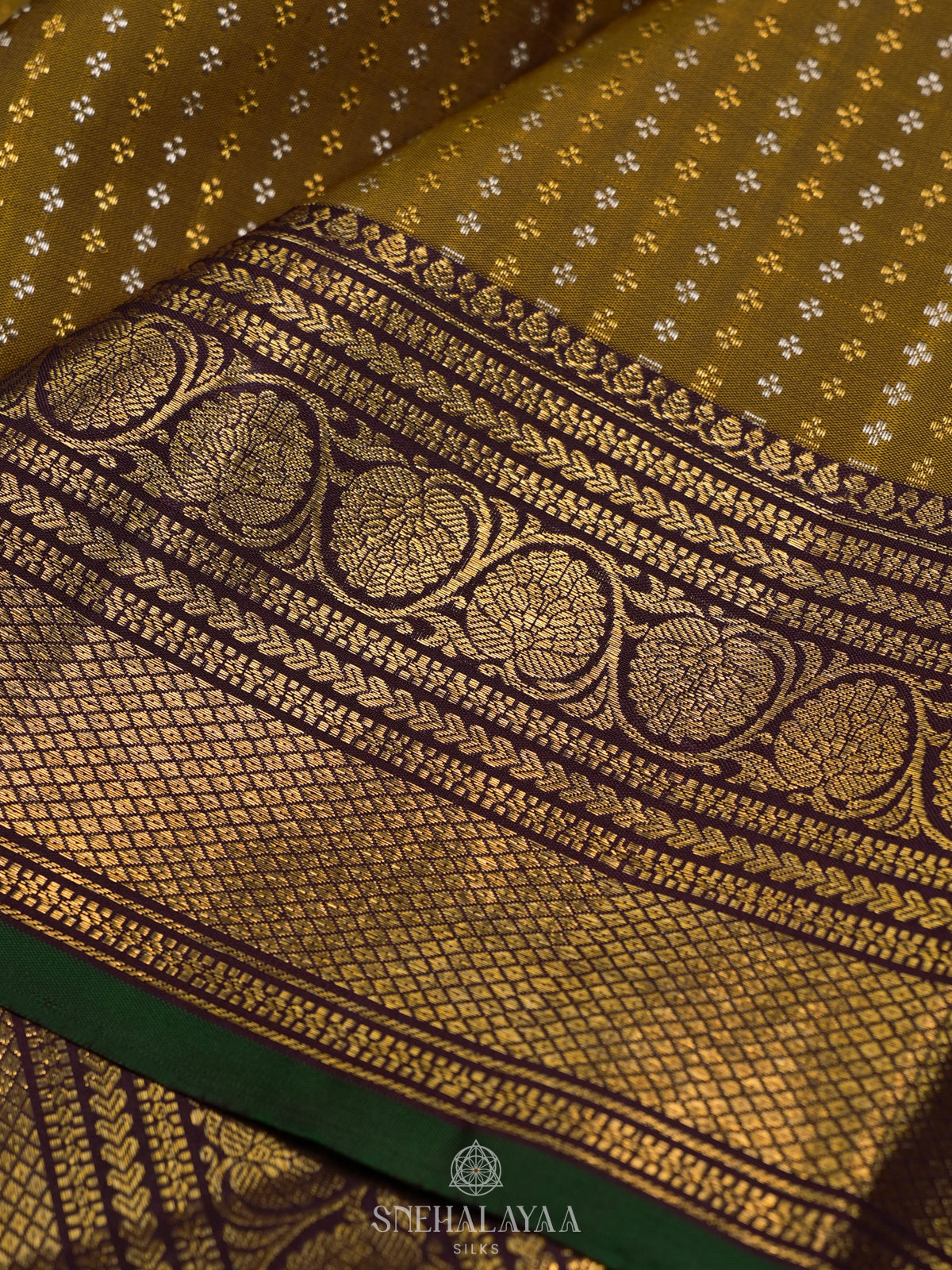 Mustard Yellow Kanjivaram Silk Saree