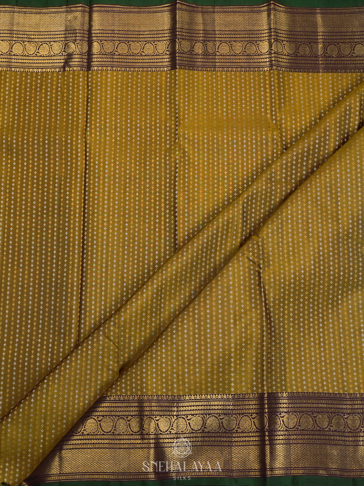 Mustard Yellow Kanjivaram Silk Saree