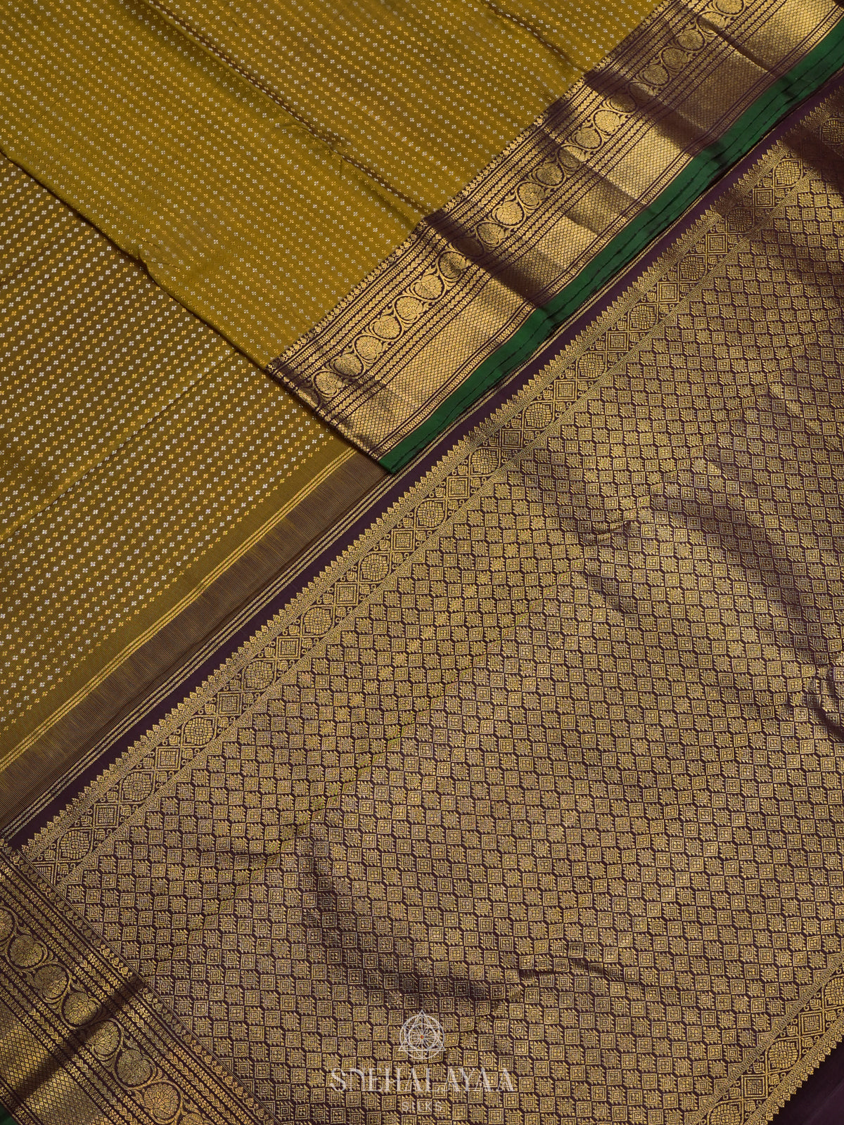 Mustard Yellow Kanjivaram Silk Saree