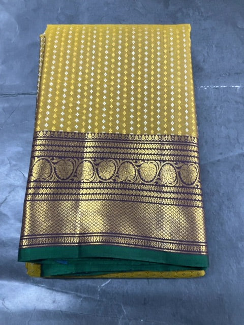 Mustard Yellow Kanjivaram Silk Saree
