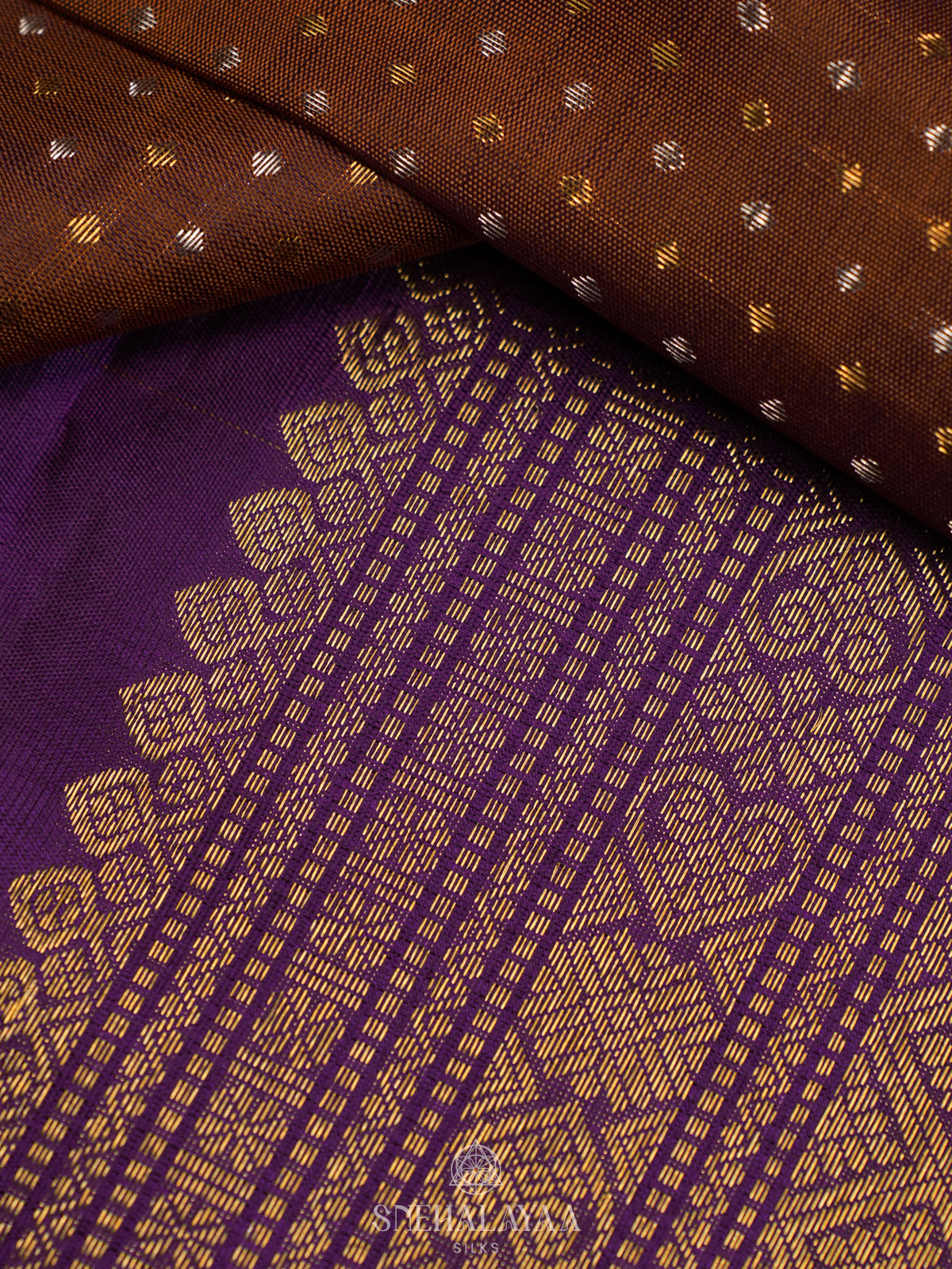 Burnt Orange Kanjivaram Silk Saree