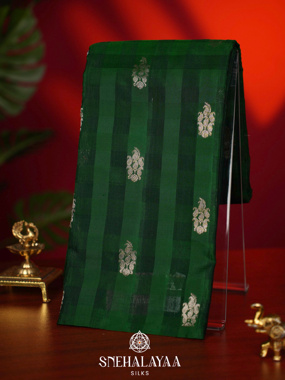 Forest Green Kanjivaram Silk Saree