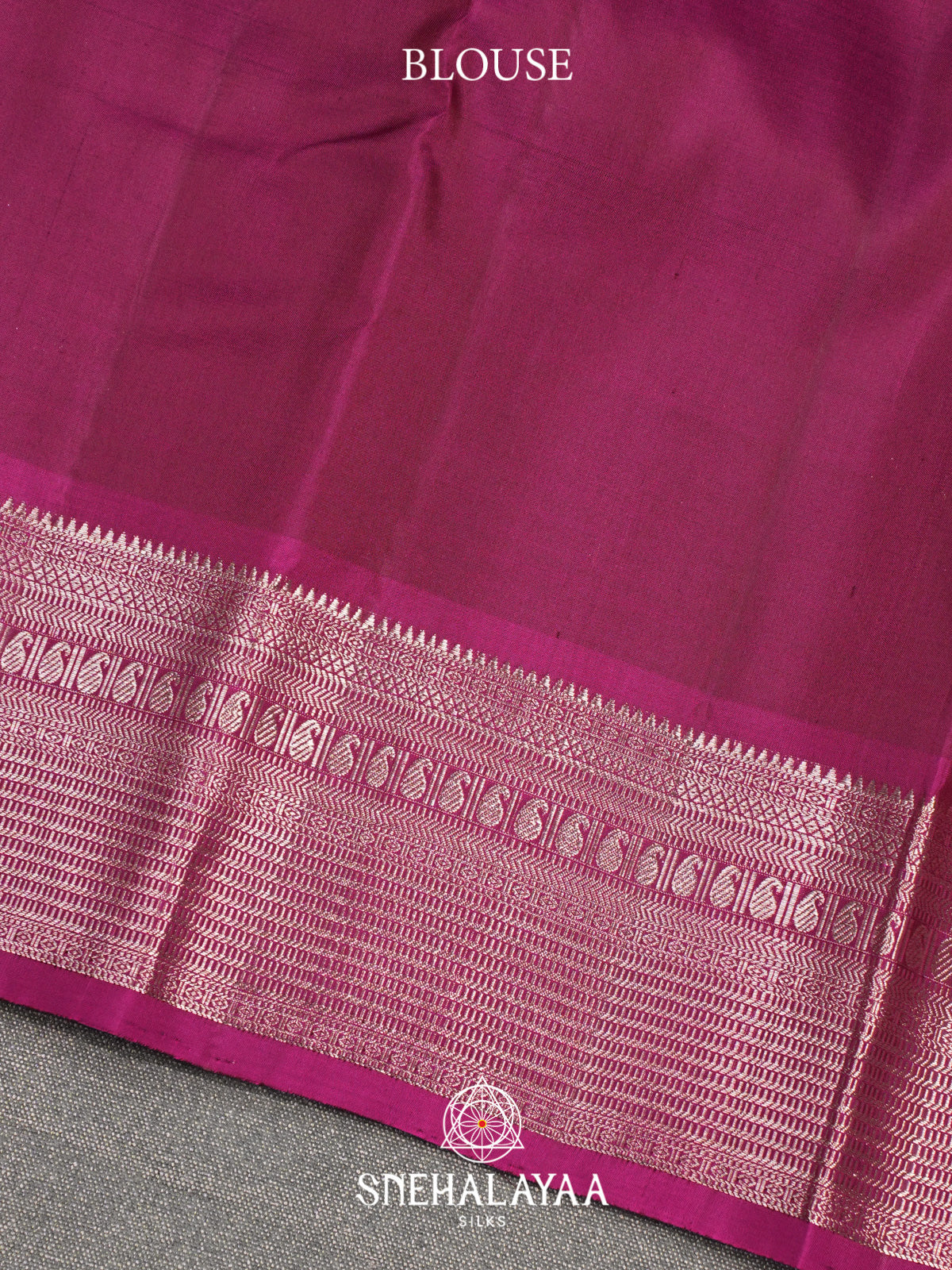 Wine Kanchi Kora Silk Saree with Magenta Zari Border