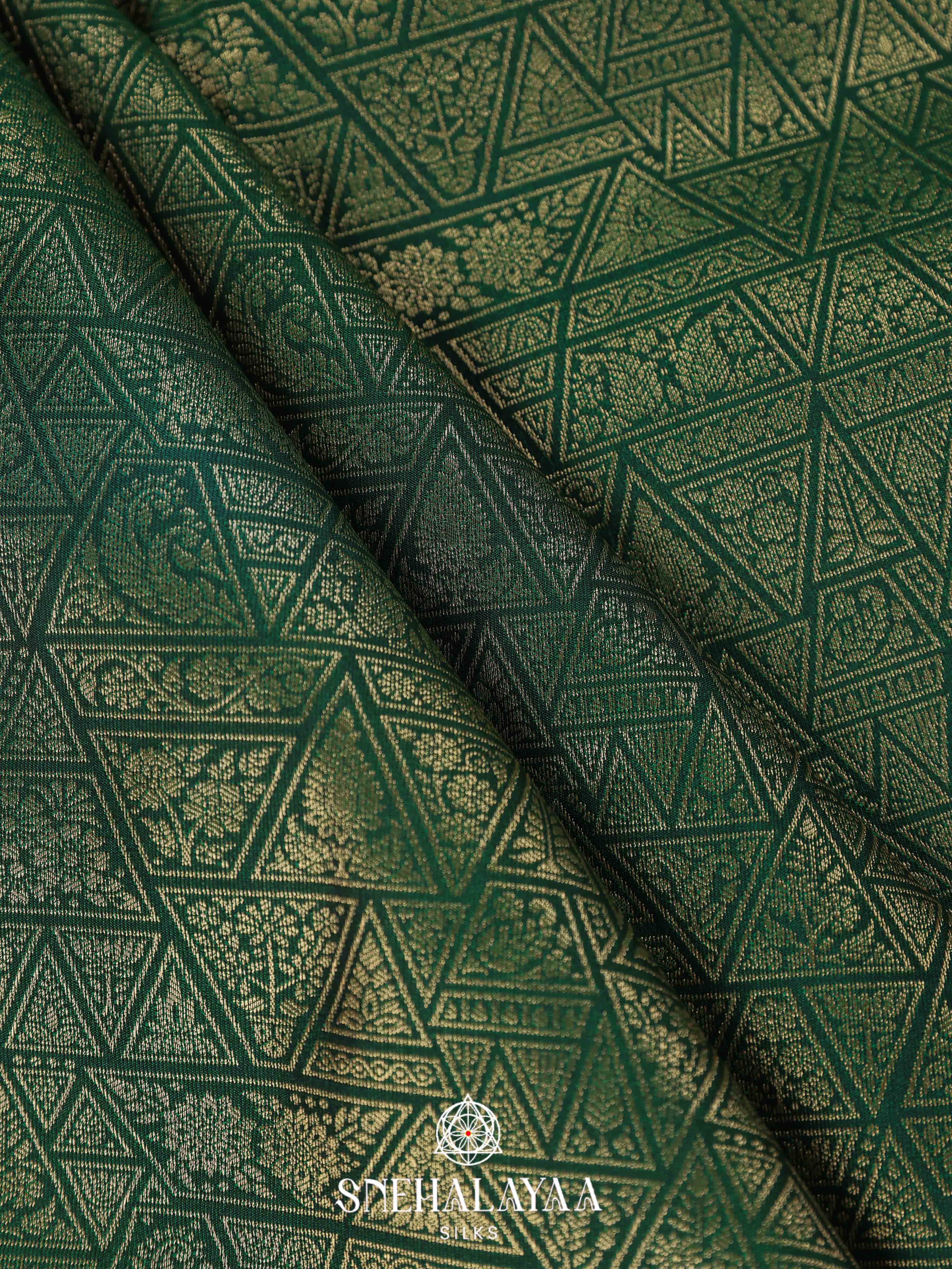 Forest Green Art Silk Saree