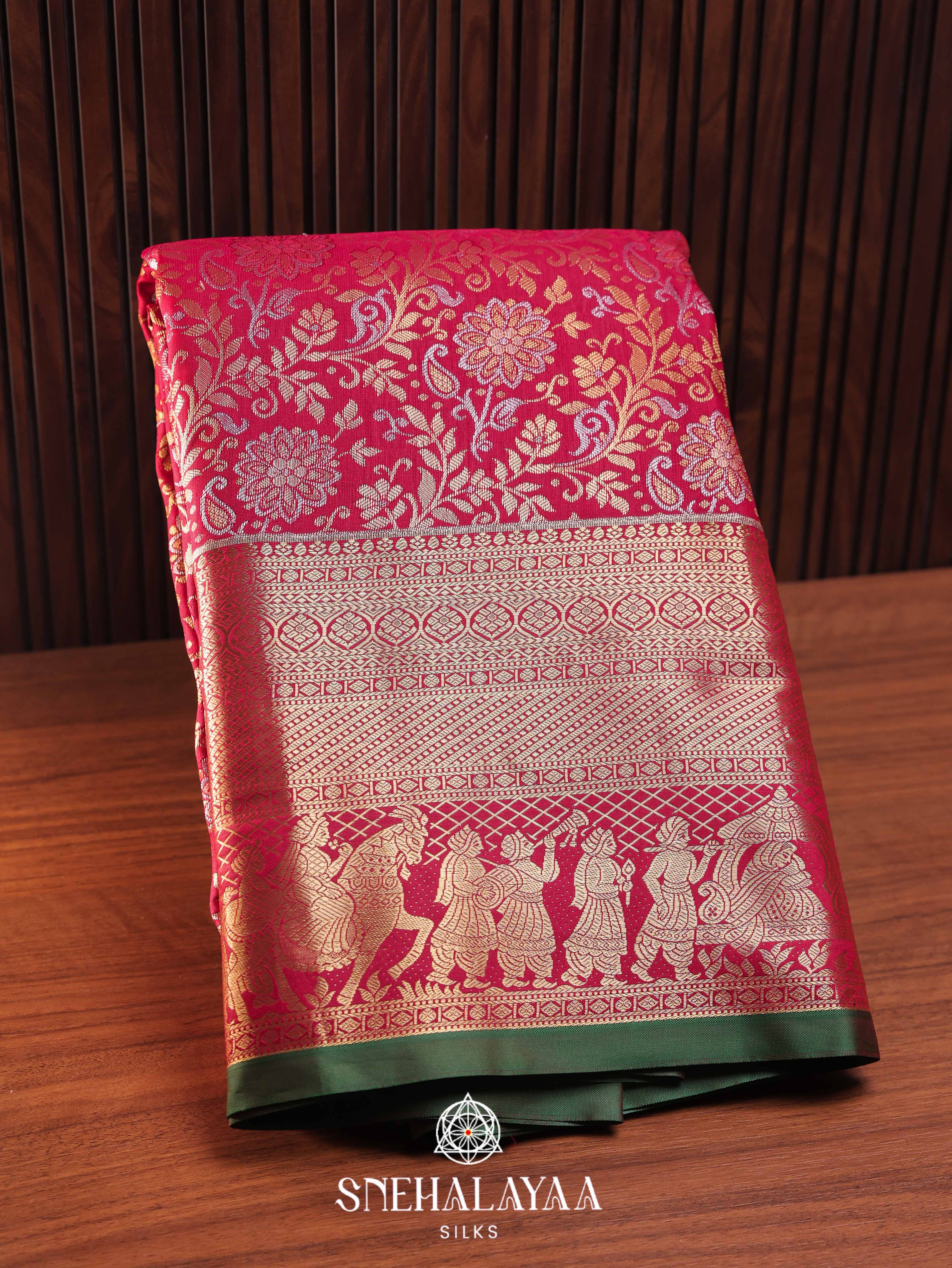 Red Art Silk Saree