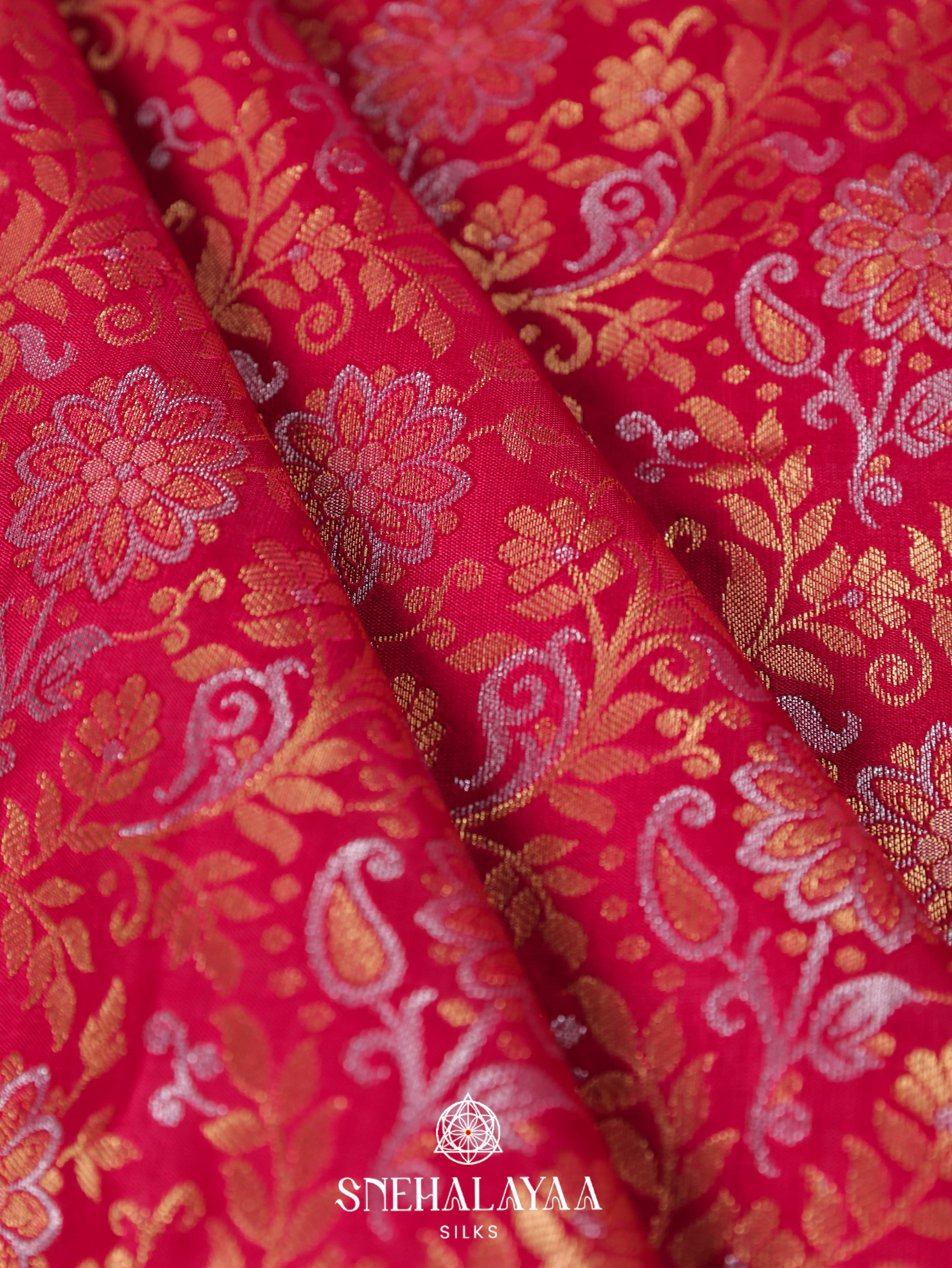 Red Art Silk Saree