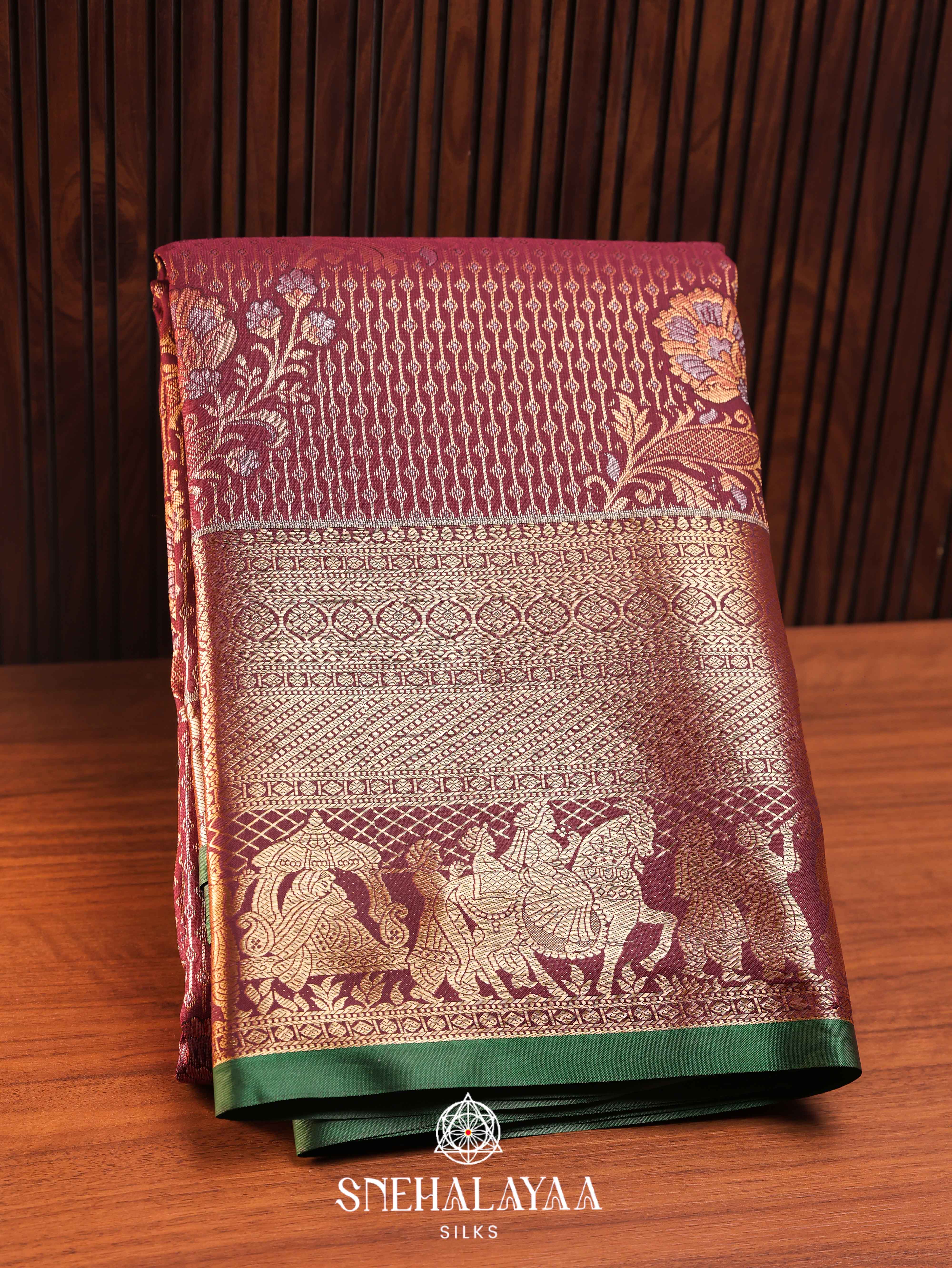 Coffee Brown Art Silk Saree