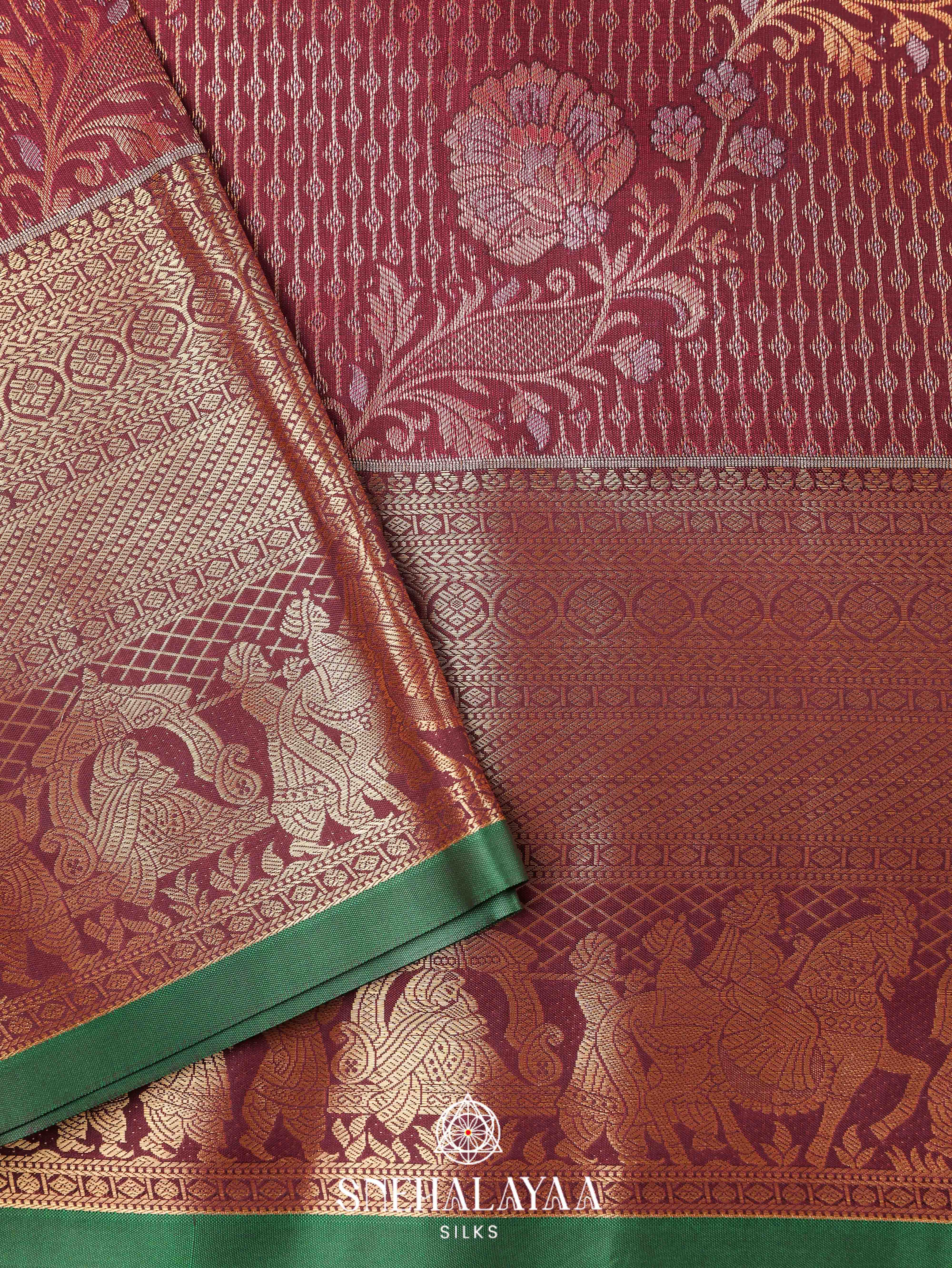 Coffee Brown Art Silk Saree