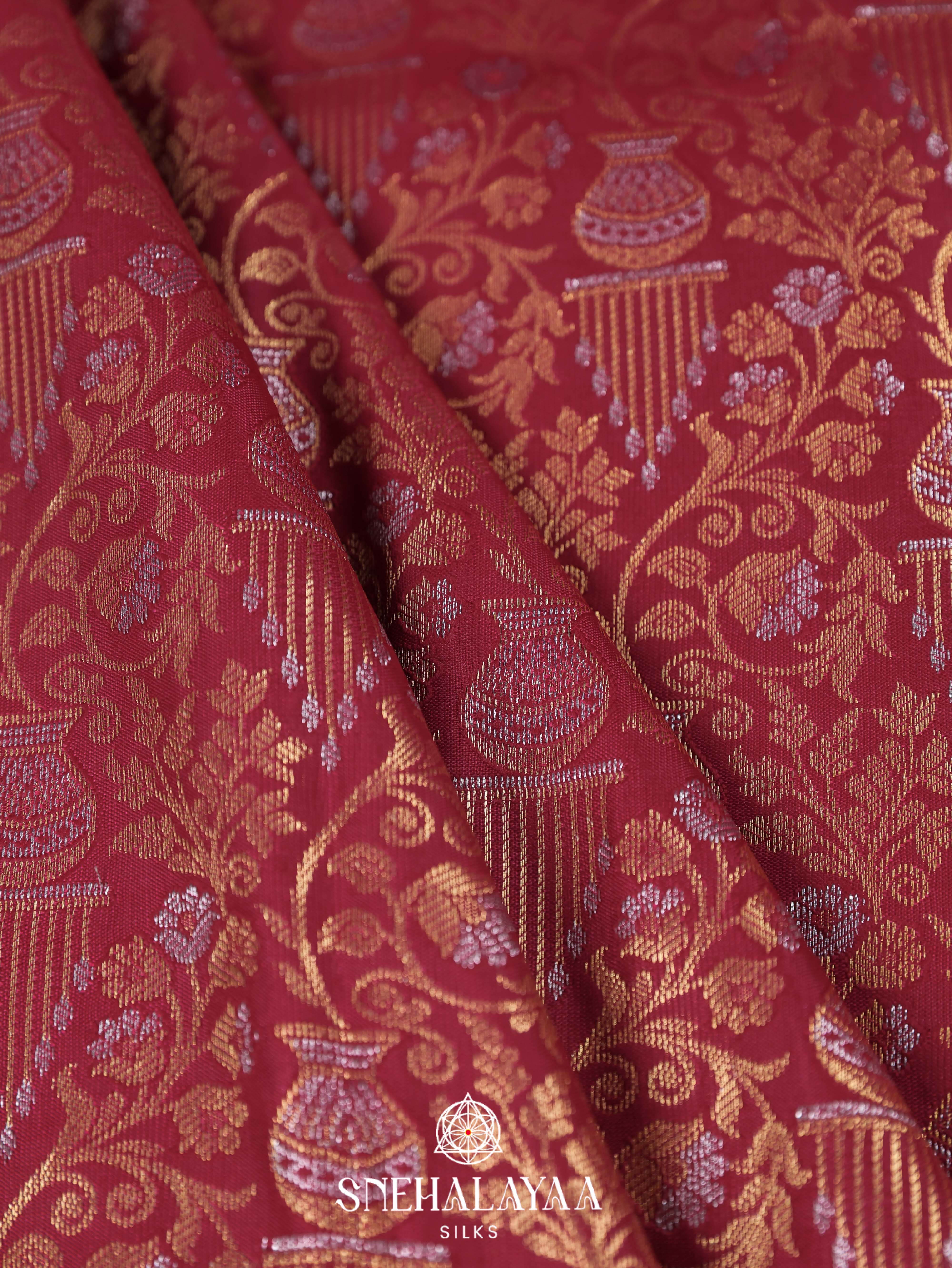 Maroon Art Silk Saree