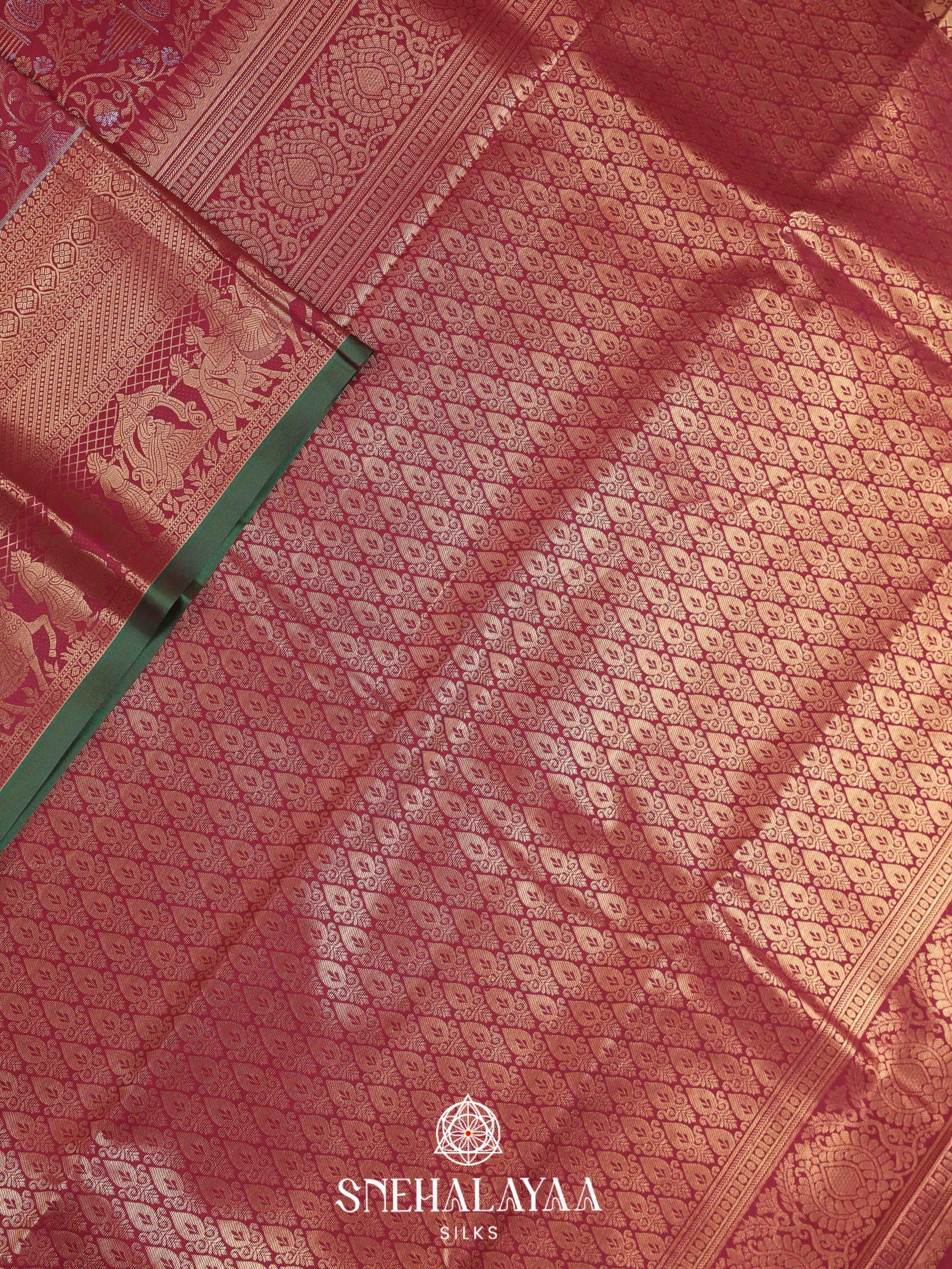 Maroon Art Silk Saree