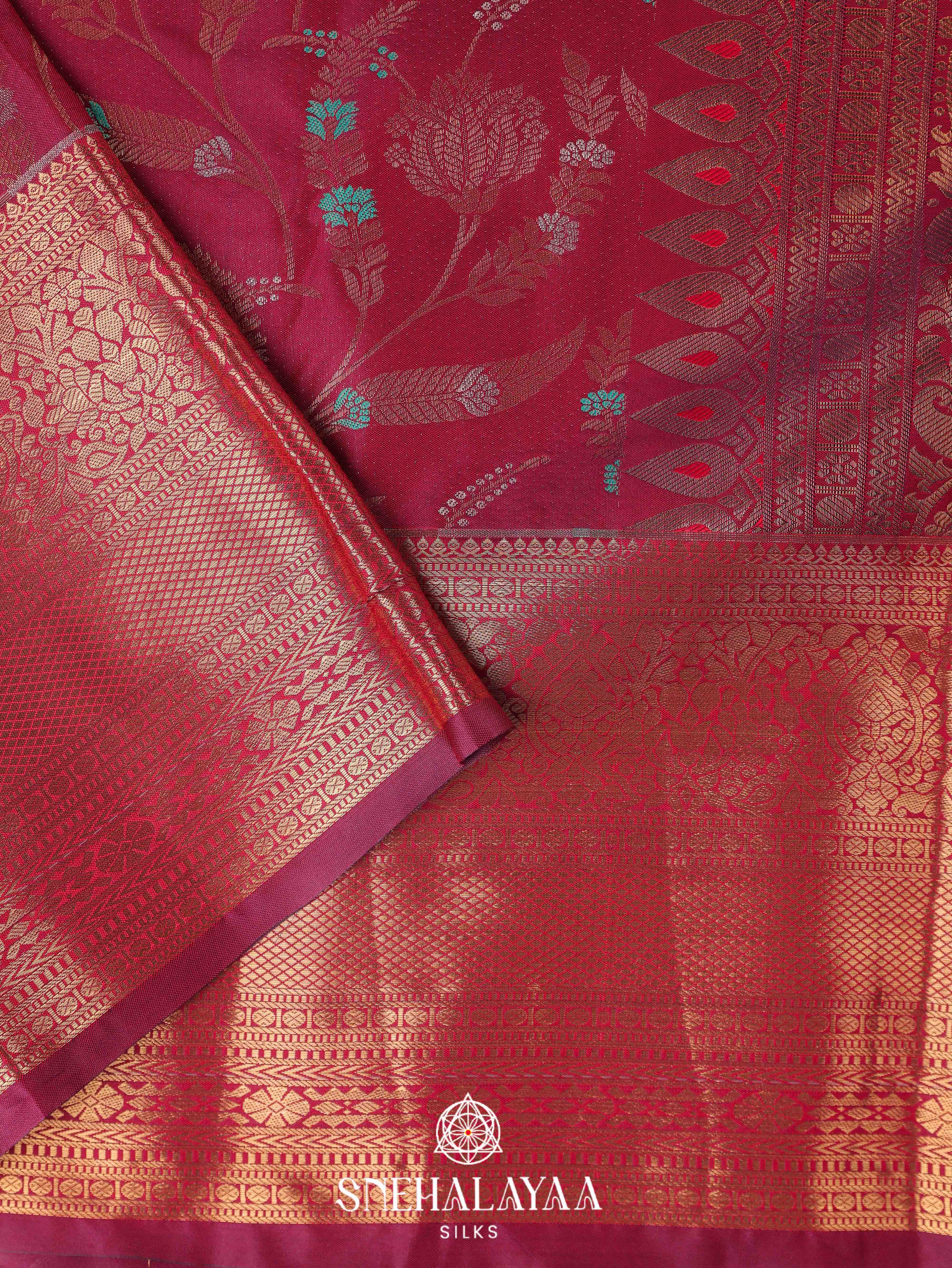 Maroon Art Silk Saree