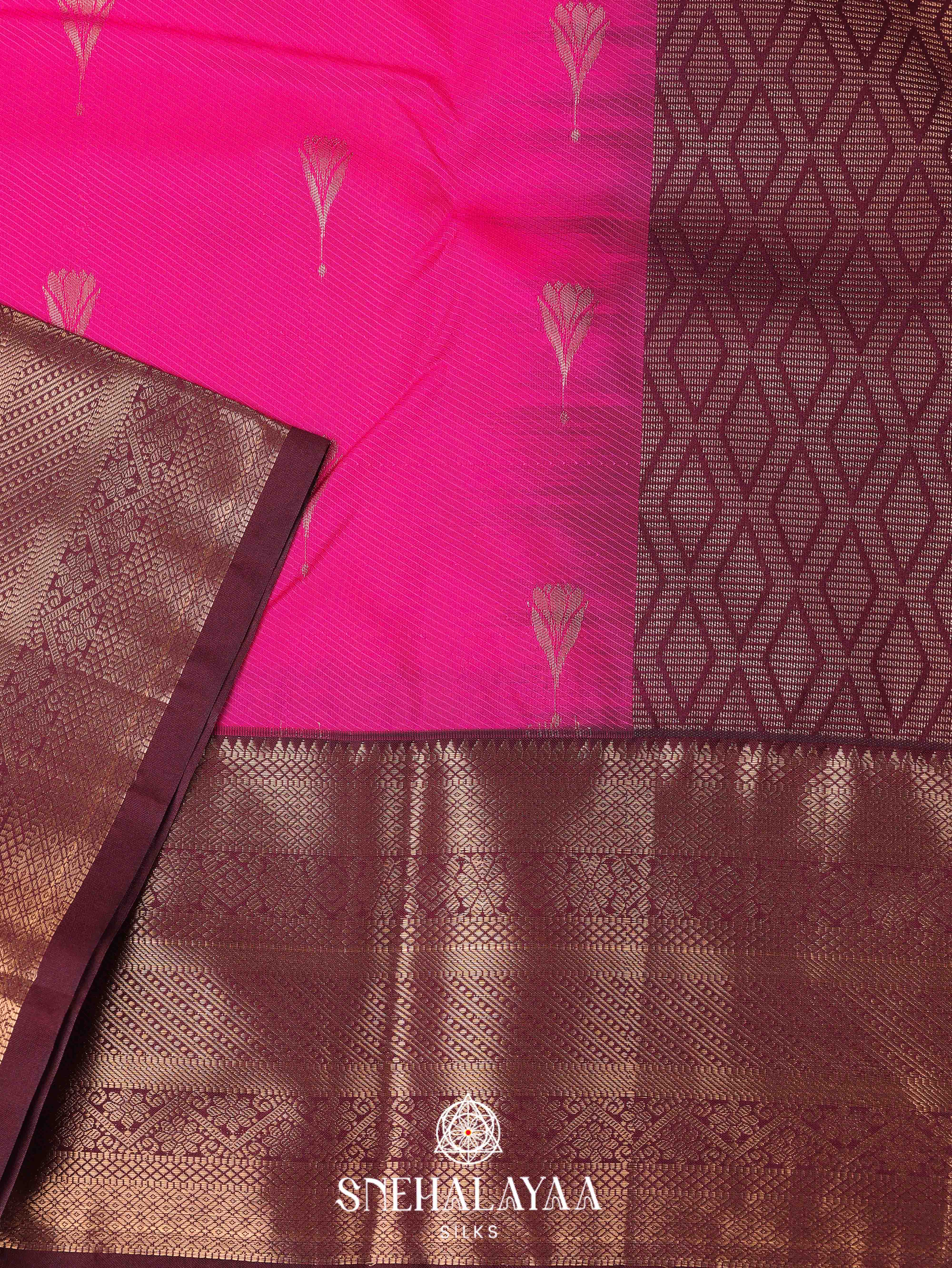 Pink Art Silk Saree