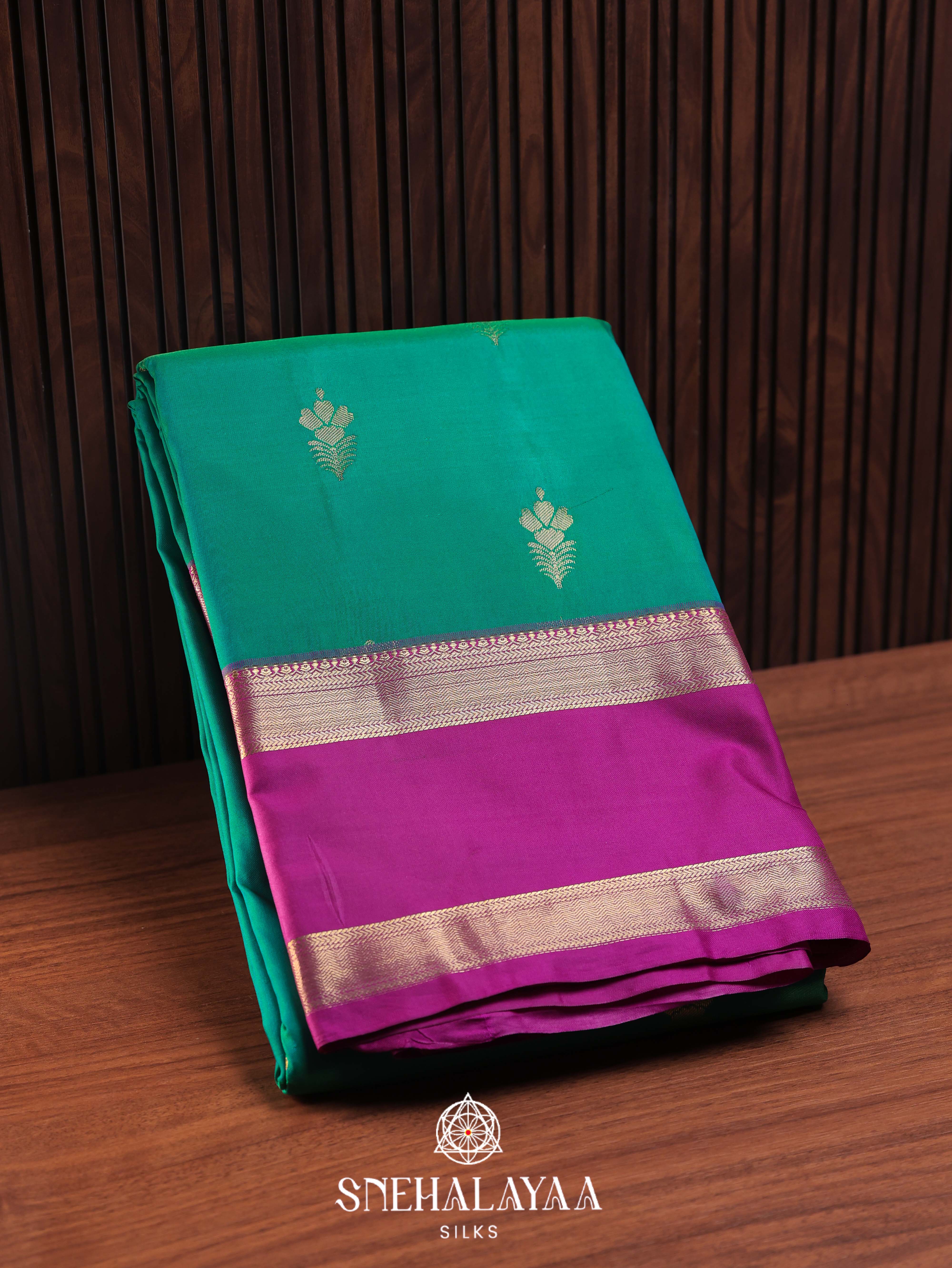 Teal Green Art Silk Saree