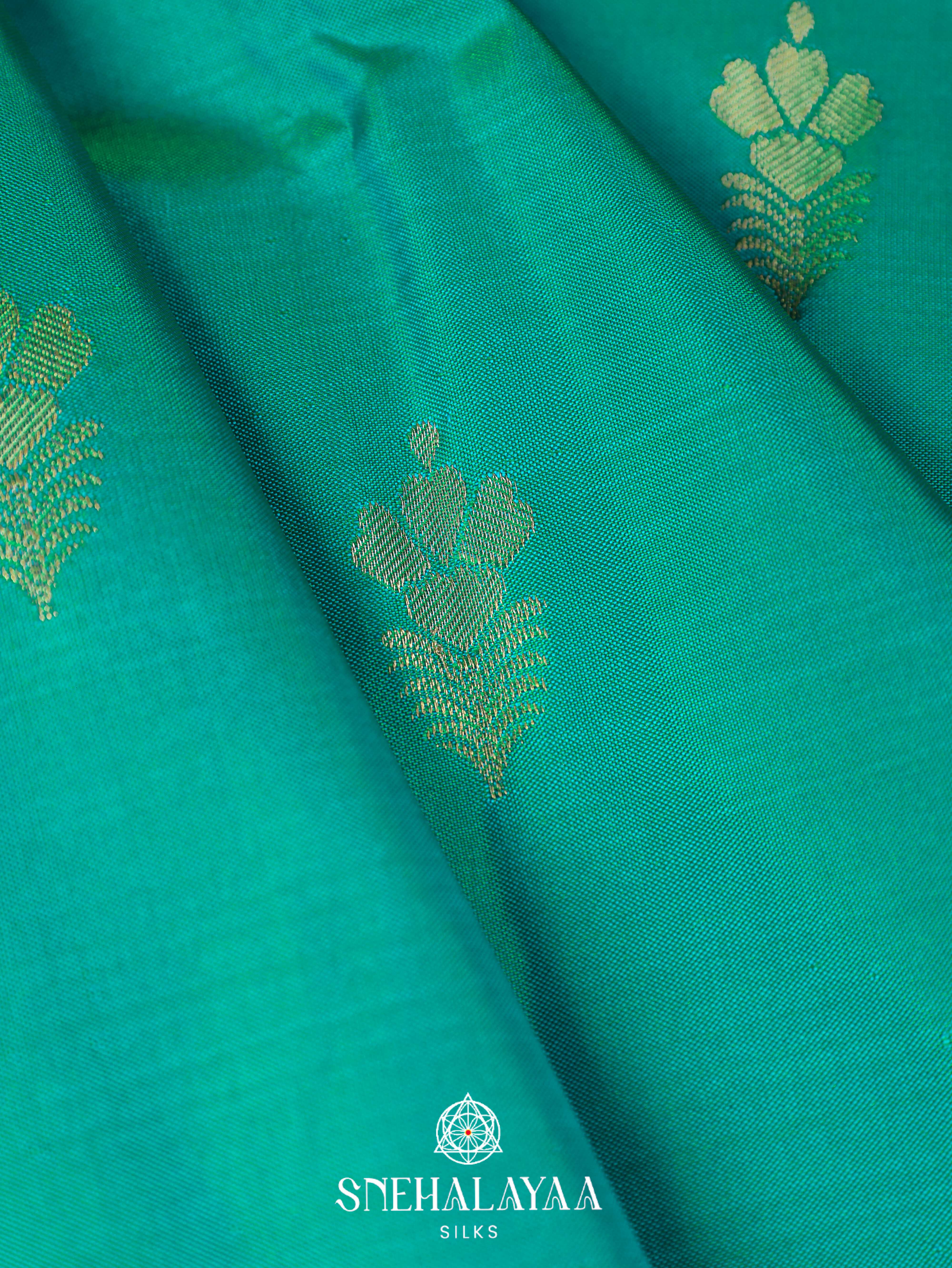 Teal Green Art Silk Saree