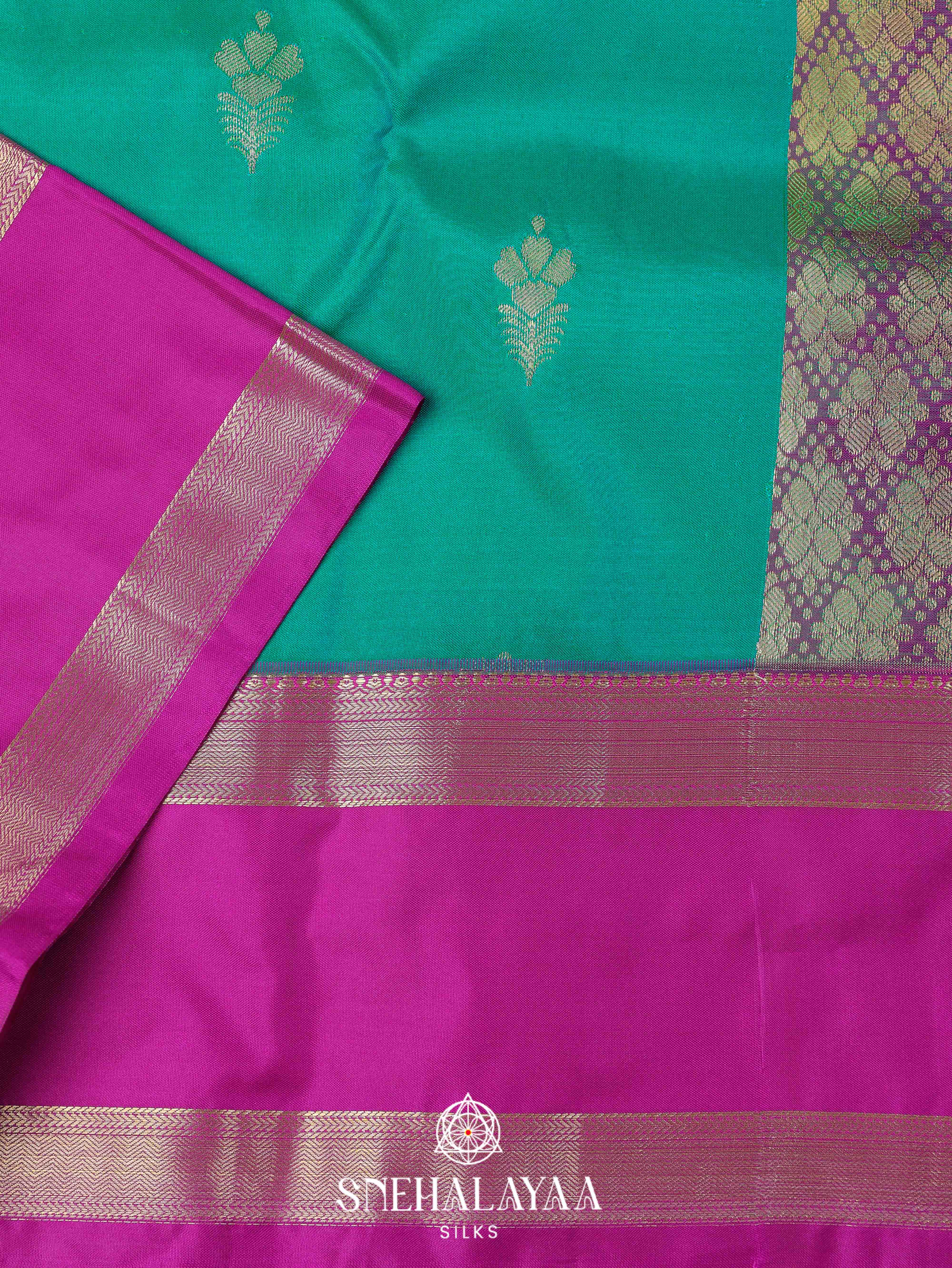 Teal Green Art Silk Saree