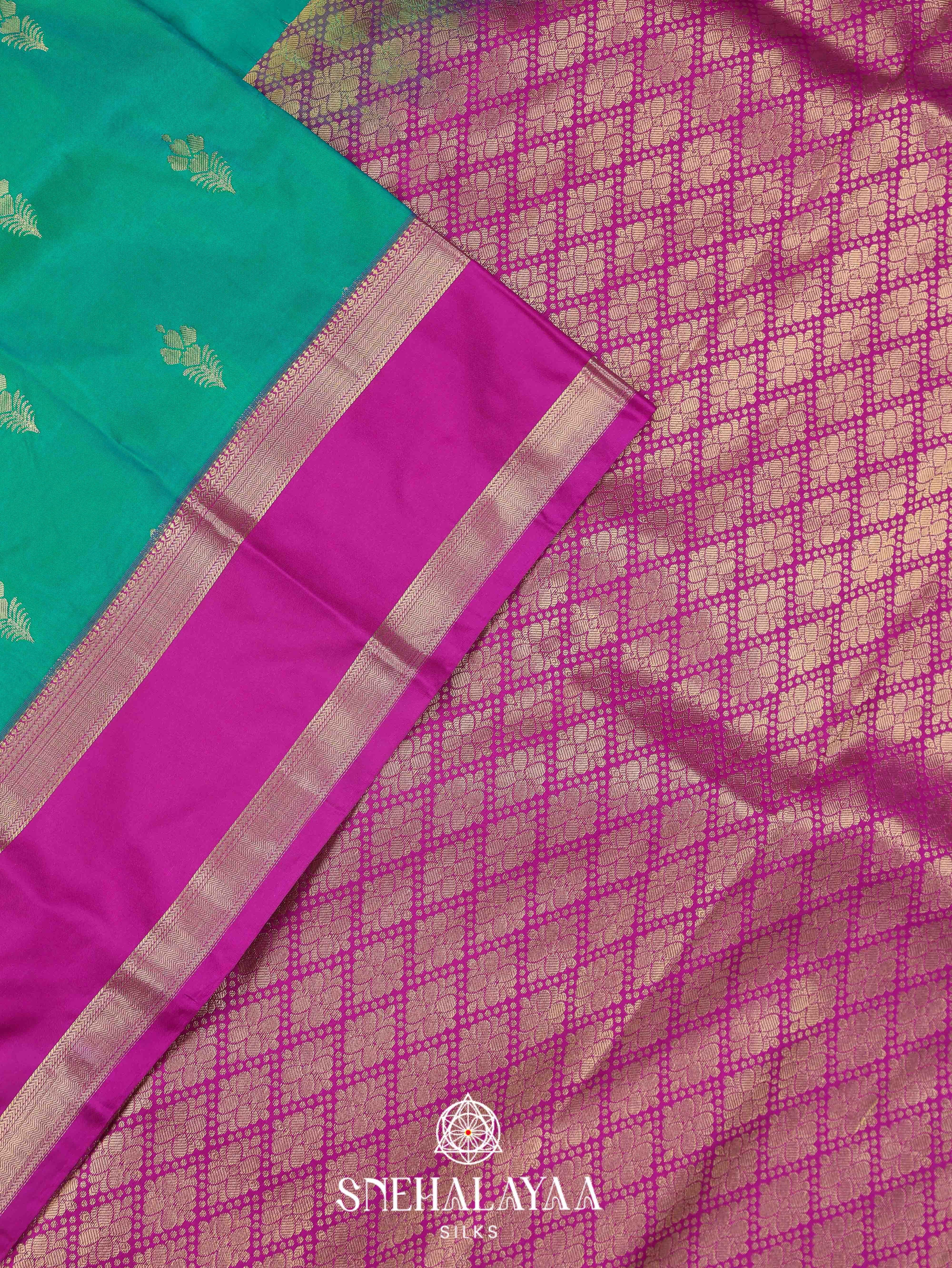 Teal Green Art Silk Saree