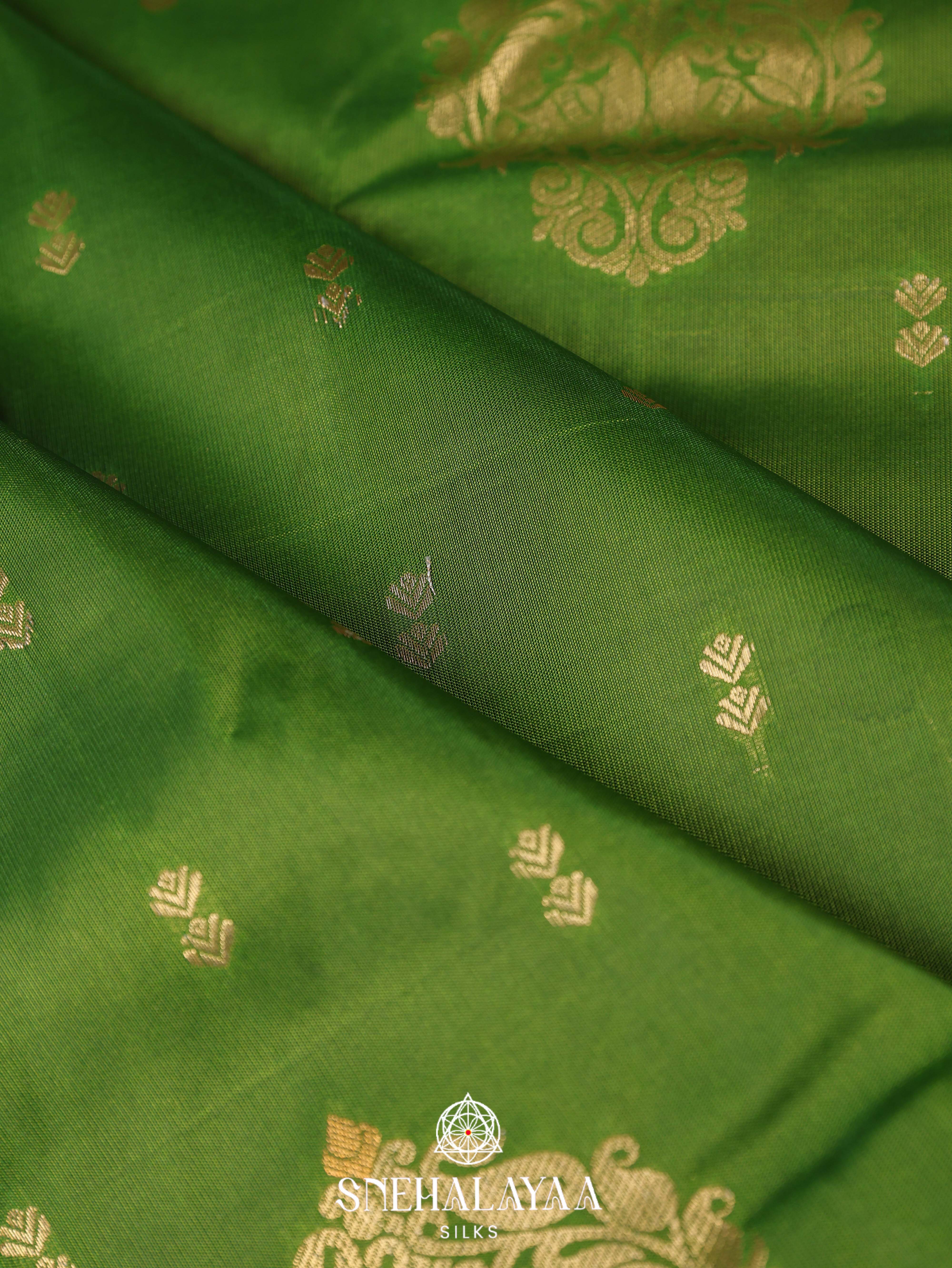 Emerald Green Art Silk Saree