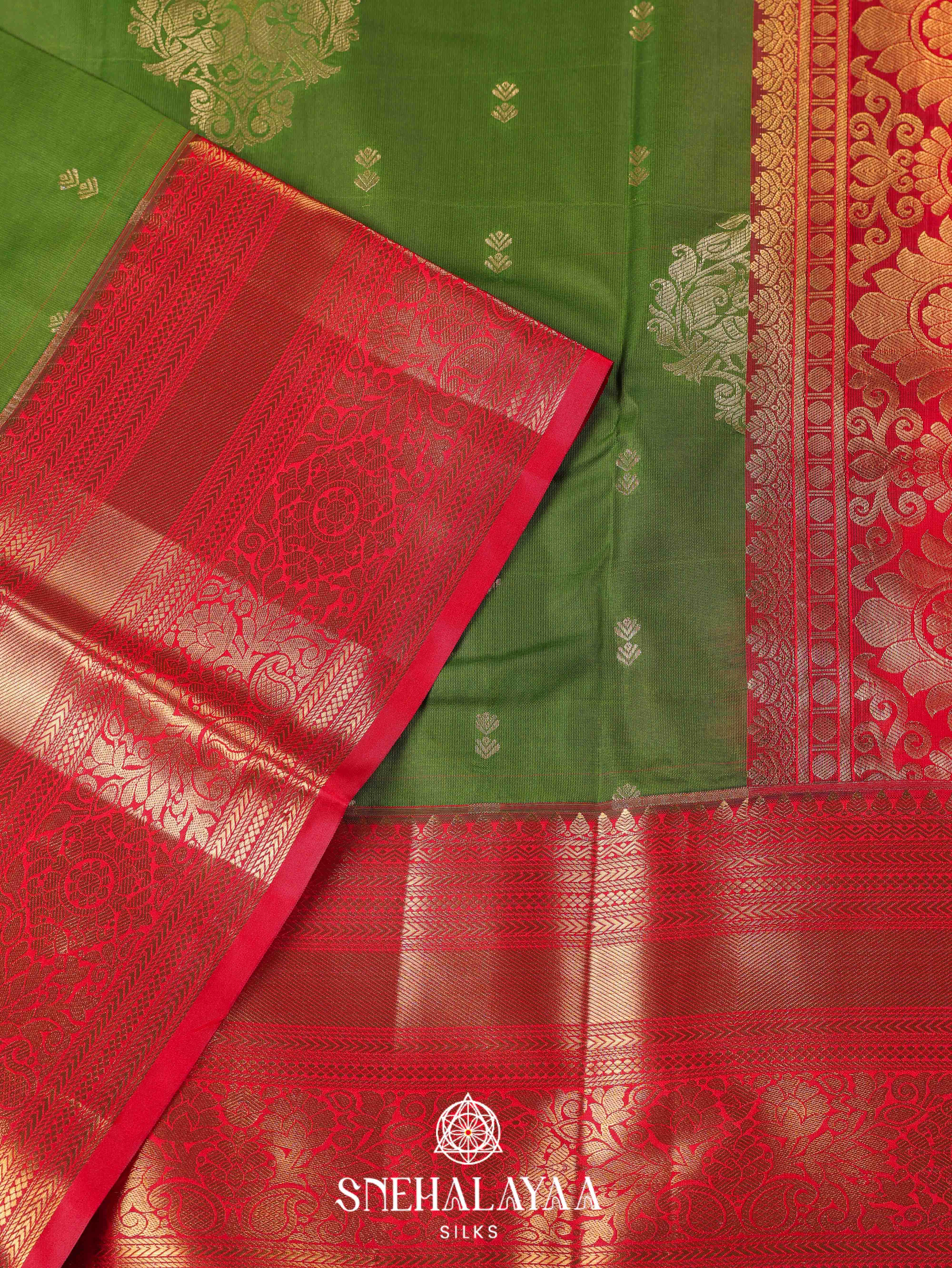 Emerald Green Art Silk Saree