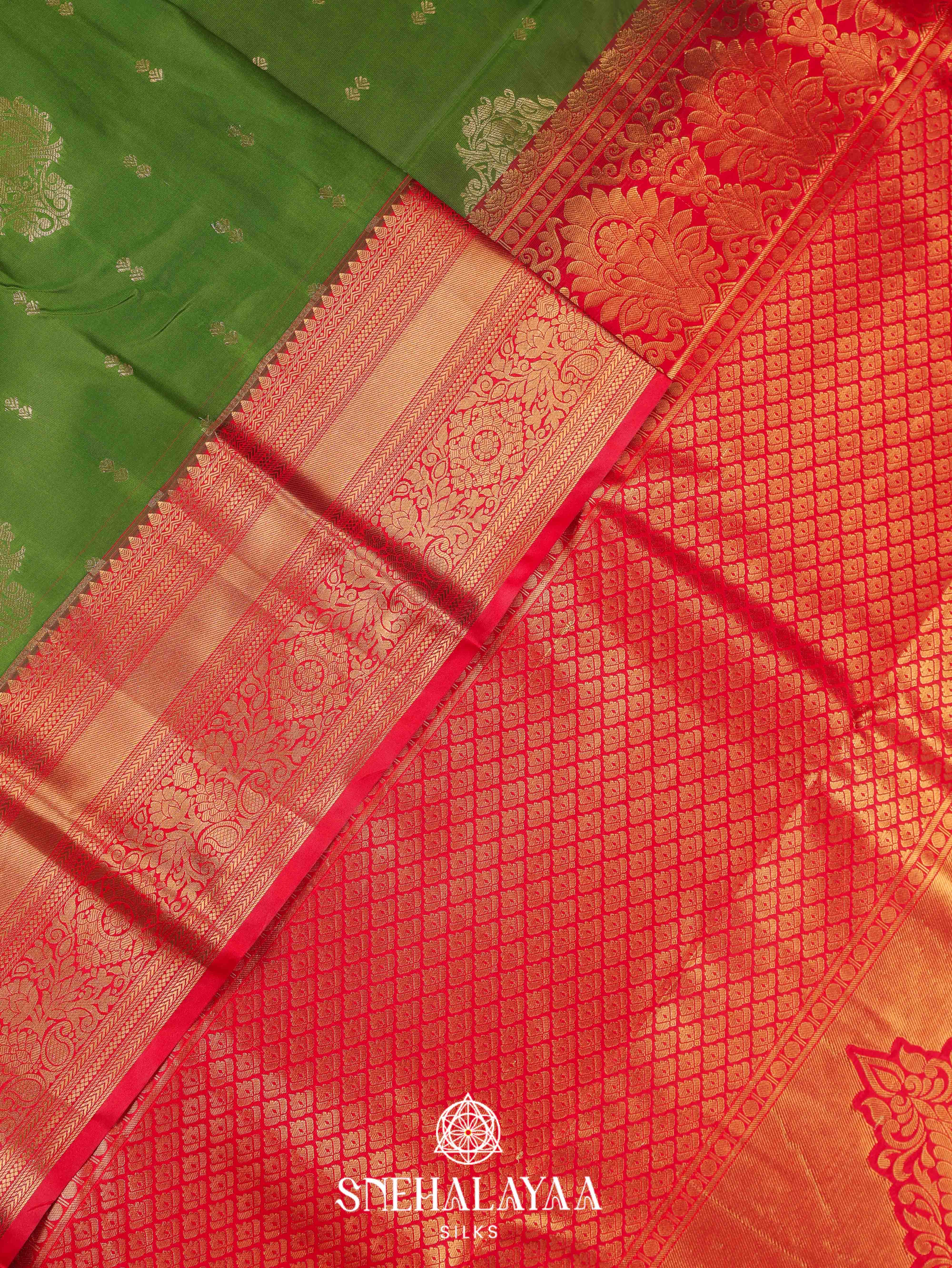 Emerald Green Art Silk Saree