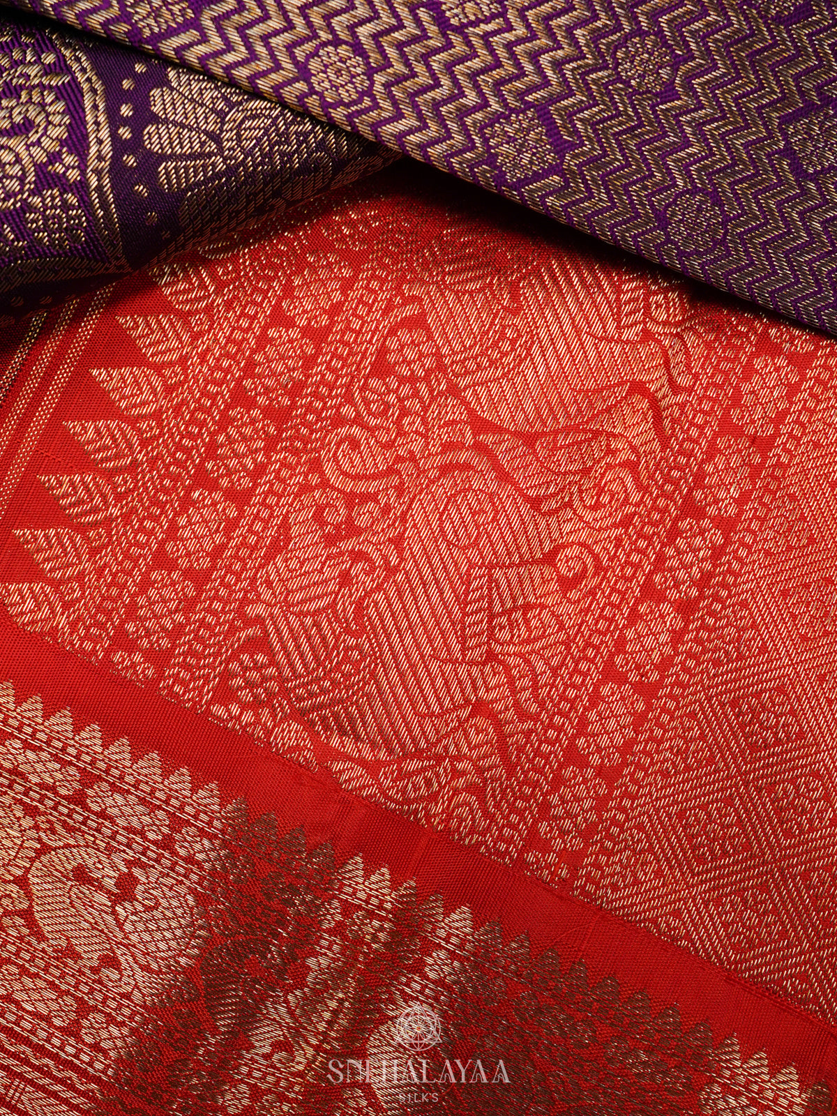 Burgundy Kanjivaram Silk Saree