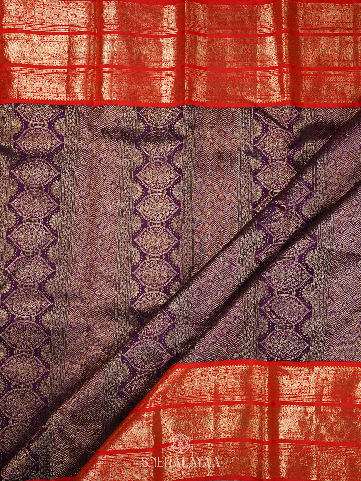 Burgundy Kanjivaram Silk Saree