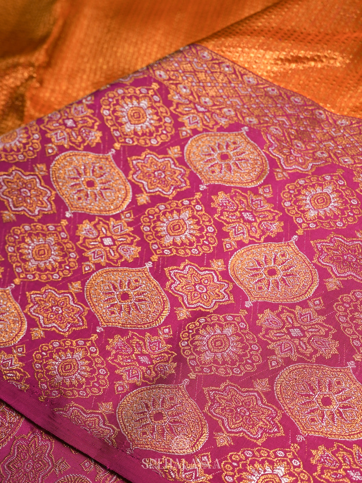 Orange Kanjivaram Silk Saree
