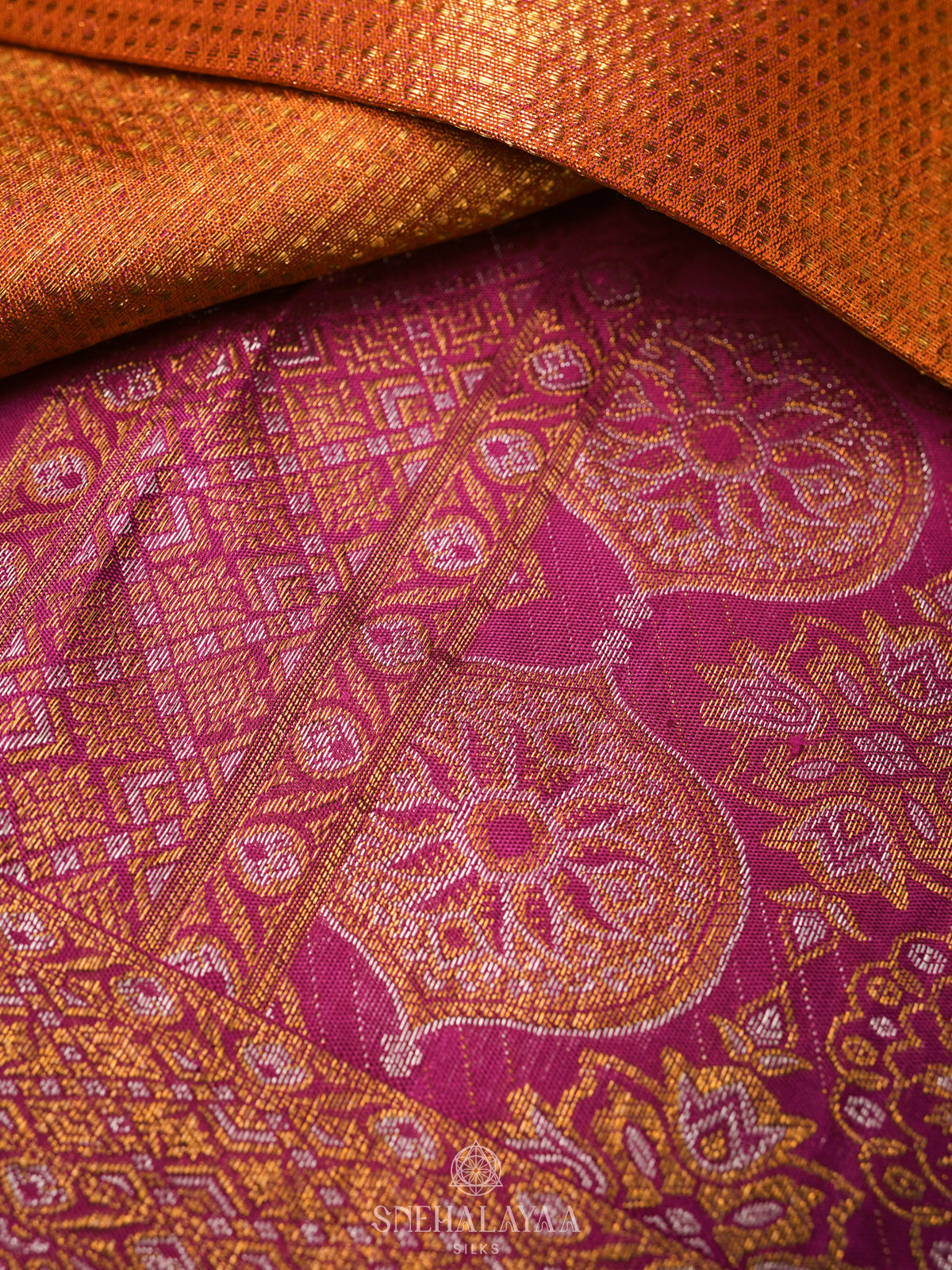Orange Kanjivaram Silk Saree