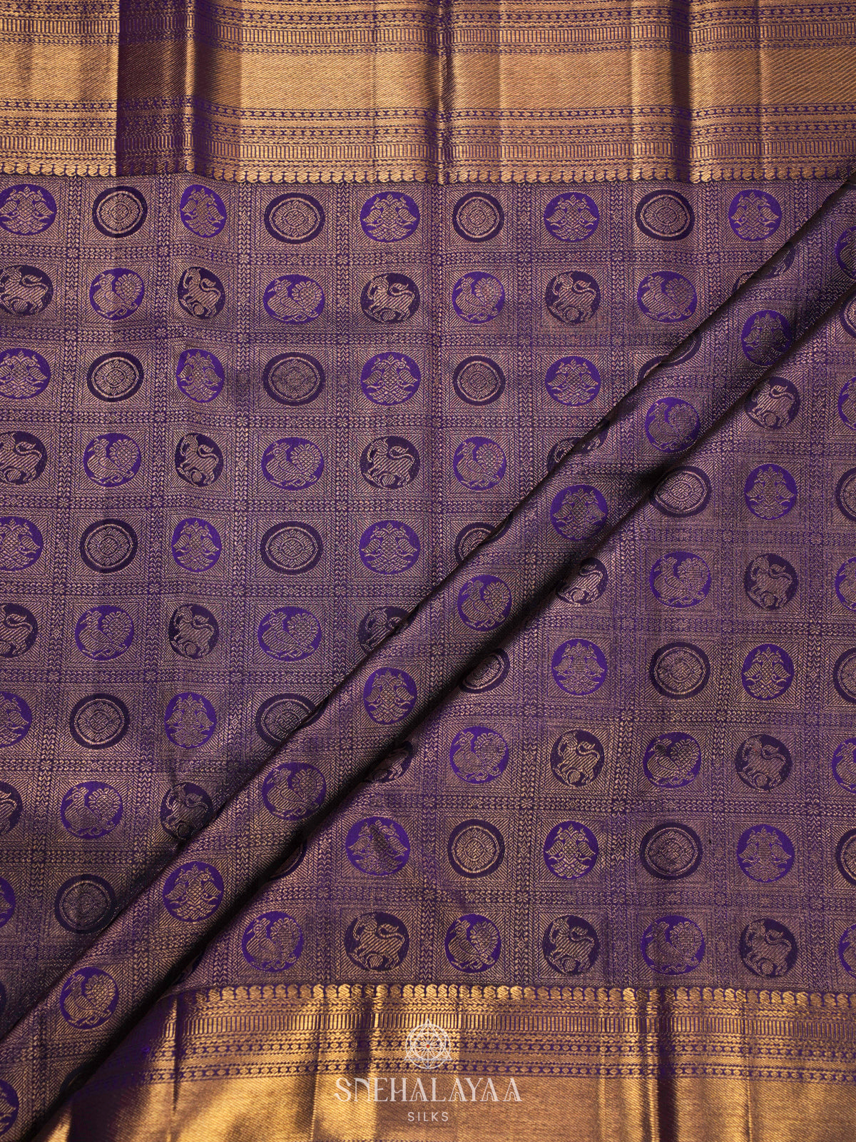 Purple Kanjivaram Silk Saree