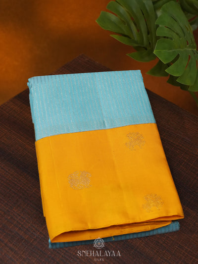 Sky Blue Kanjivaram Silk Saree